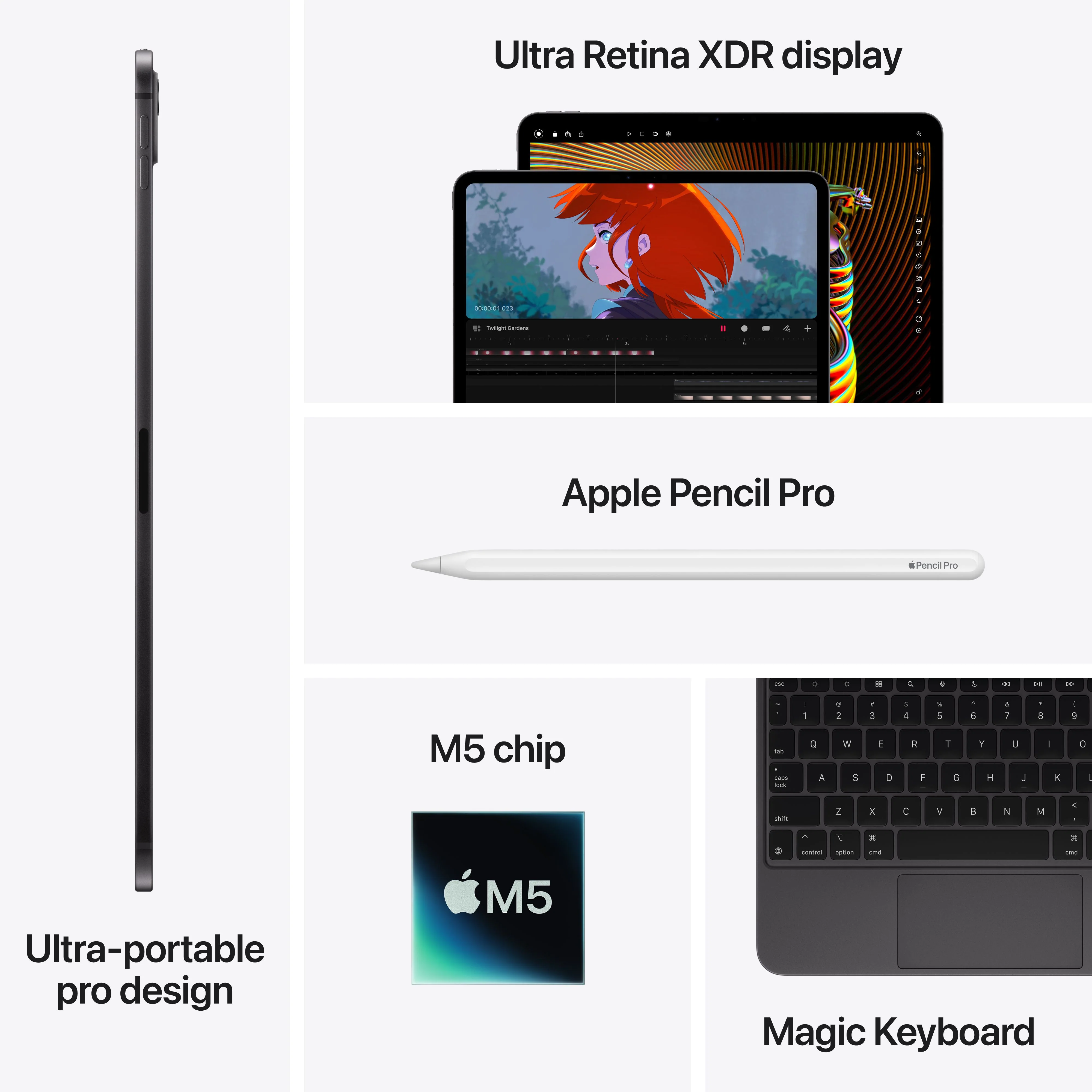 13-inch iPad Pro Wi-Fi + Cellular 1TB Standard Glass - Space Black (M5) - Image 8