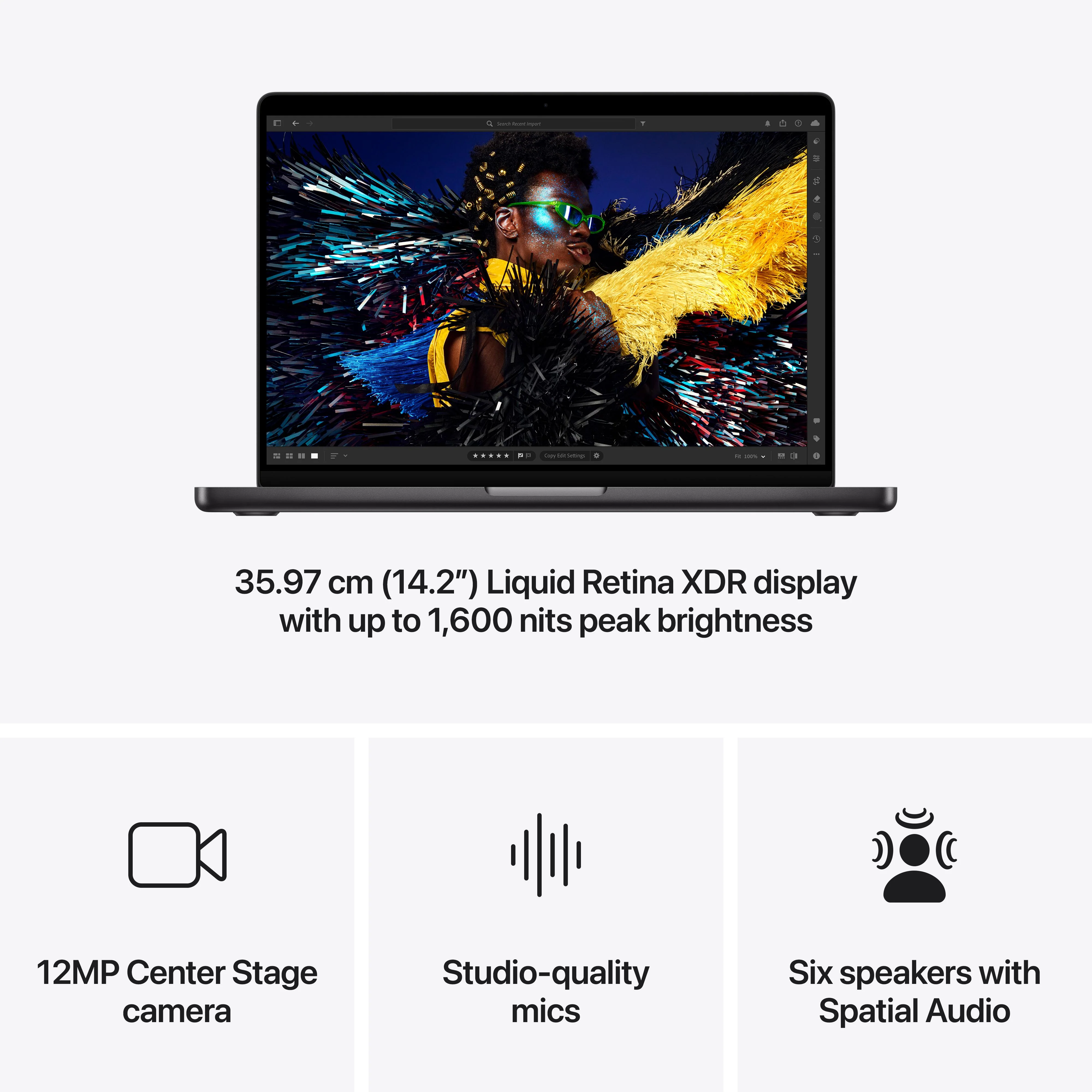 14-inch MacBook Pro: Apple M4 chip with 10-core CPU and 10-core GPU, 512GB SSD - Space Black - Image 6