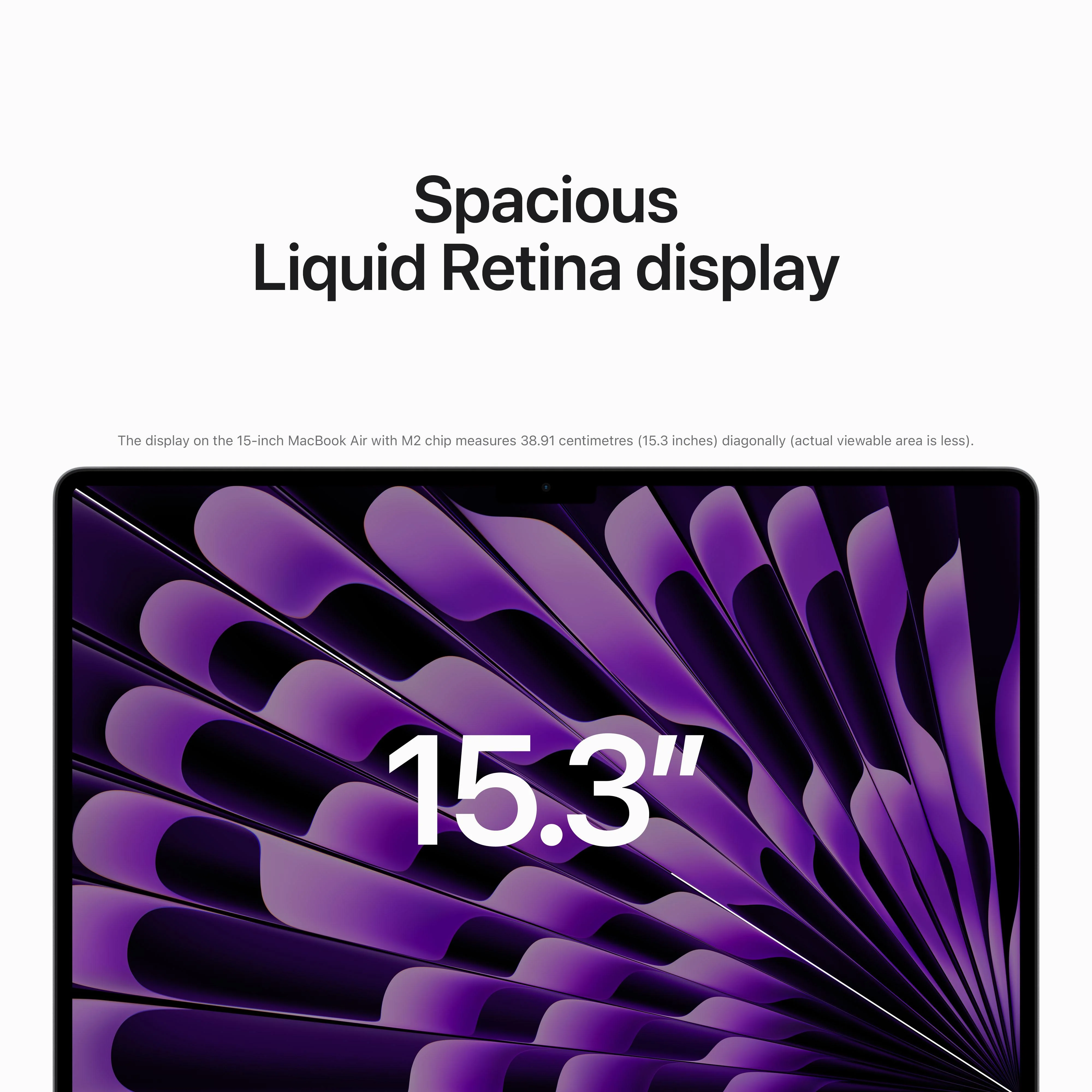 15-inch MacBook Air: Apple M2 chip with 8-core CPU and 10-core GPU, 256GB SSD - Space Grey - Image 5