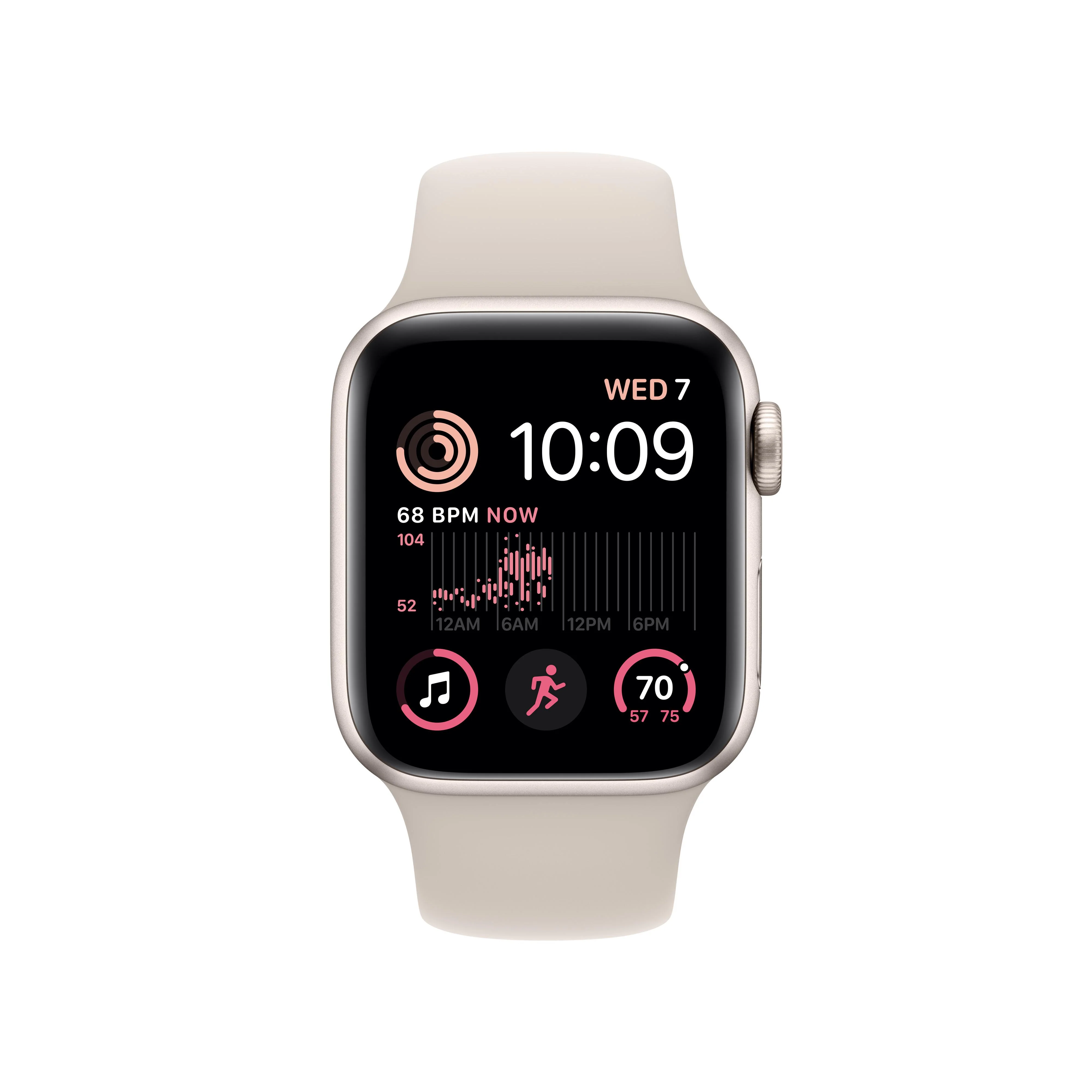 Apple Watch SE GPS 40mm Starlight Aluminium Case with Starlight Sport Band - Regular - Image 2