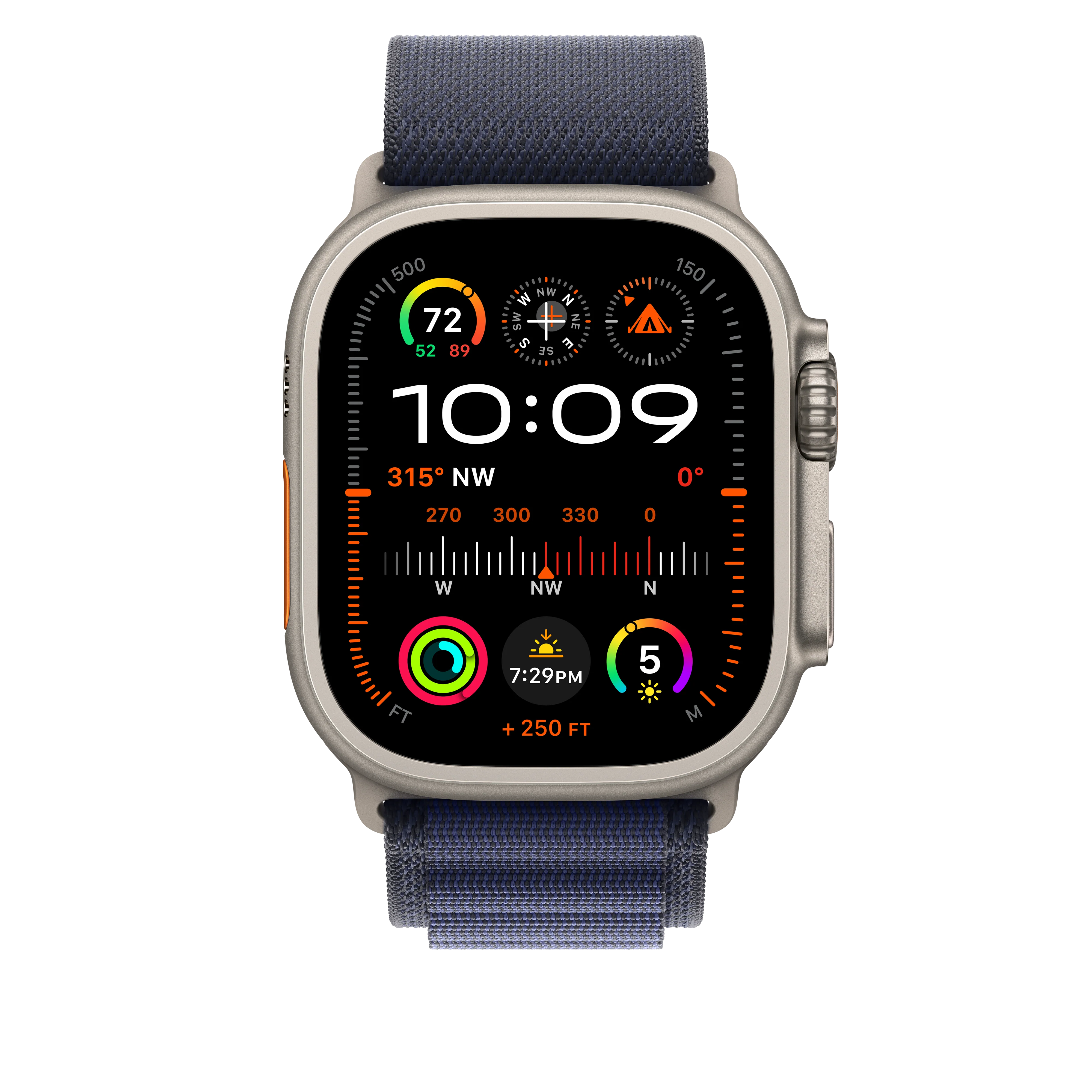 49mm Navy Alpine Loop - Medium - Natural Titanium Finish - Image 3