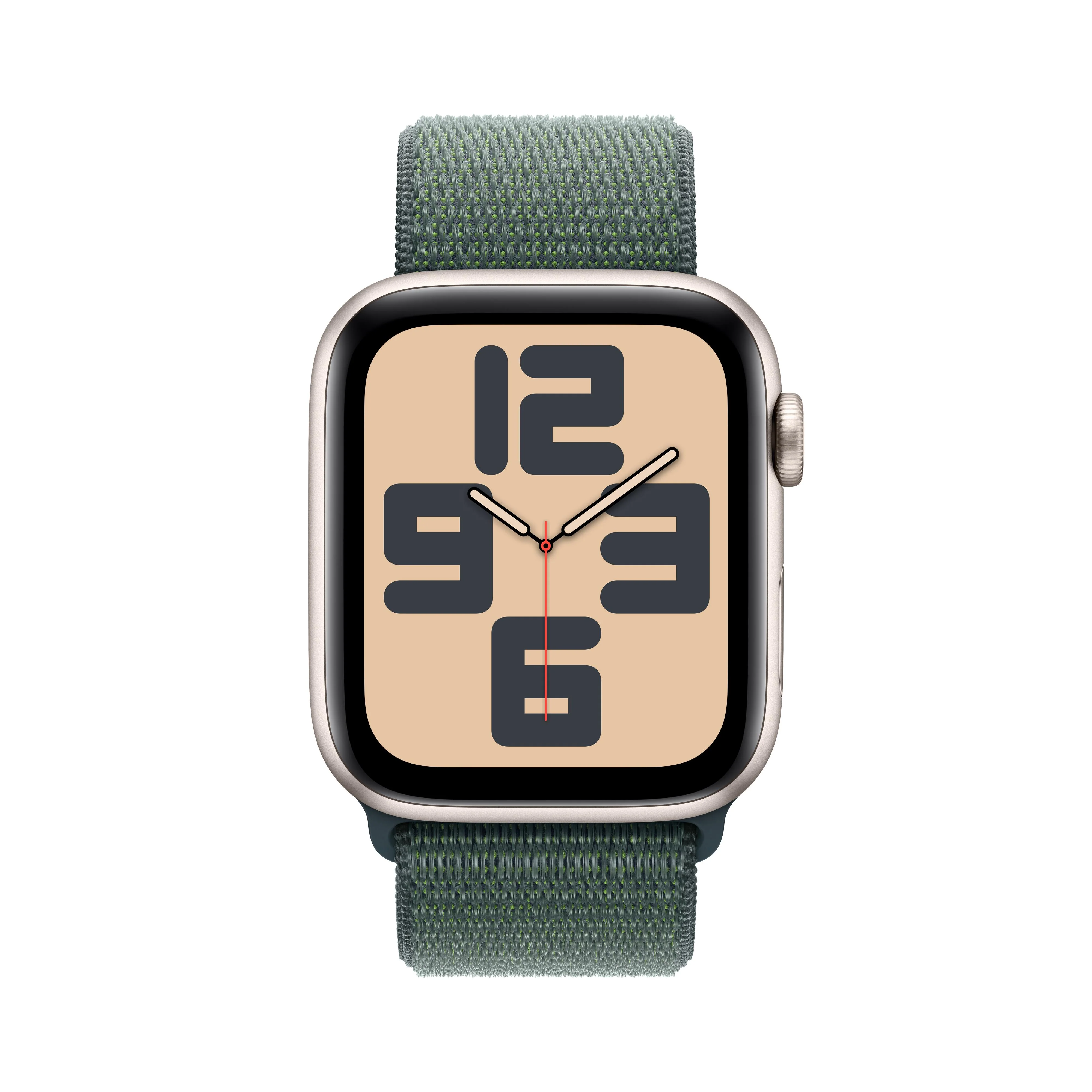 Apple Watch SE GPS + Cellular 44mm Starlight Aluminium Case with Lake Green Sport Loop - Image 2