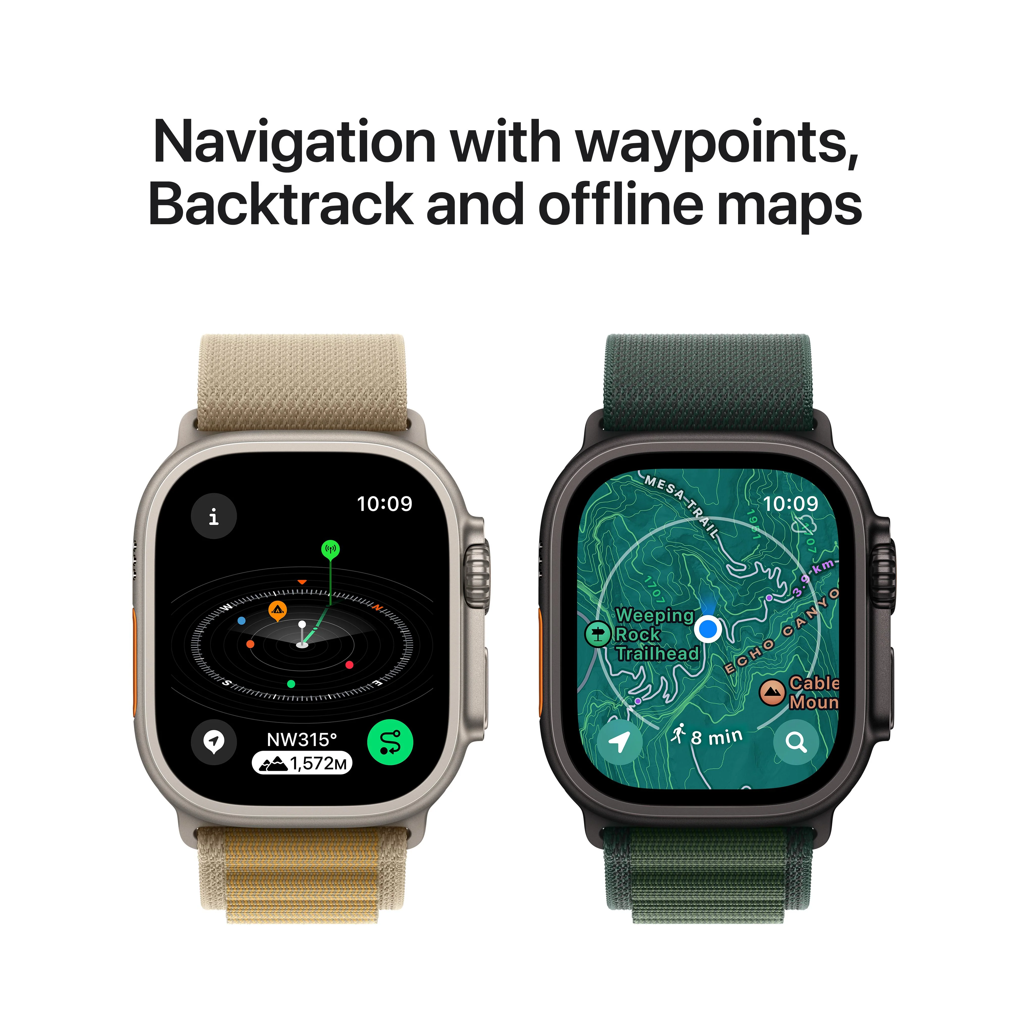 Apple Watch Ultra 2 GPS + Cellular 49mm Natural Titanium Case with Tan Alpine Loop - S - Image 6