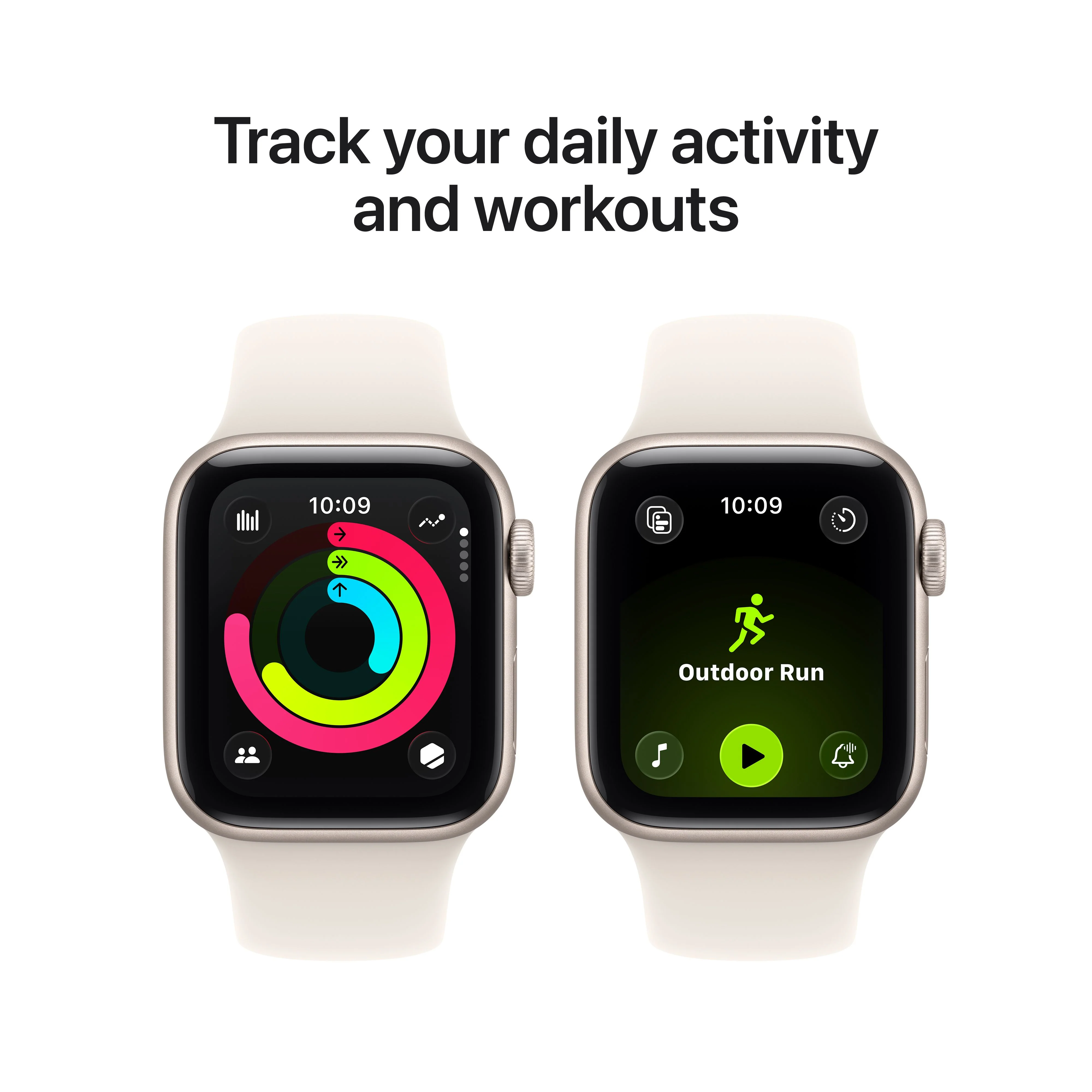 Apple Watch SE 3 GPS + Cellular 40mm Starlight Aluminium Case with Starlight Sport Band - M/L - Image 6
