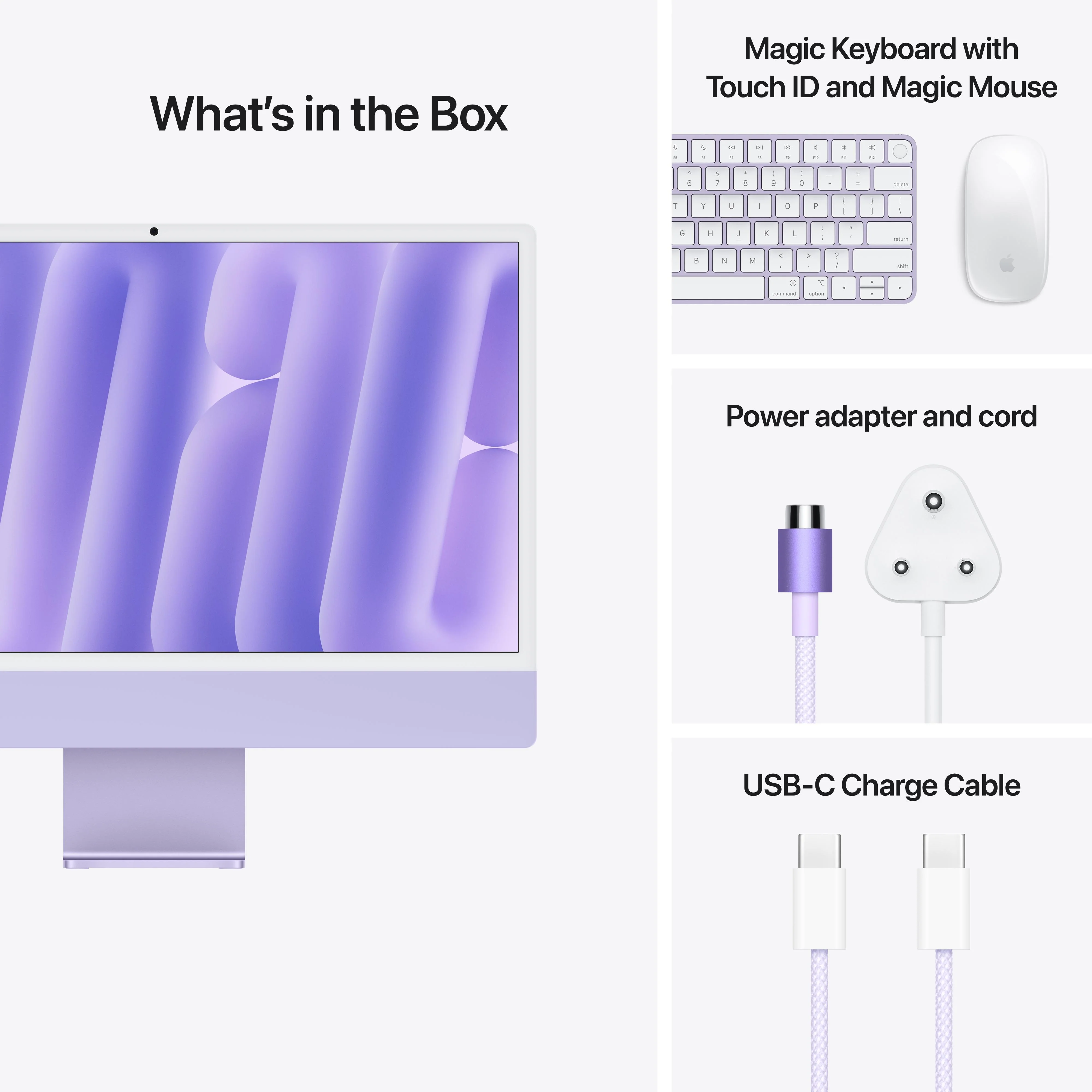 24-inch iMac with Retina 4.5K display: Apple M4 chip with 10-core CPU and 10-core GPU, 256GB SSD - Purple - Image 9