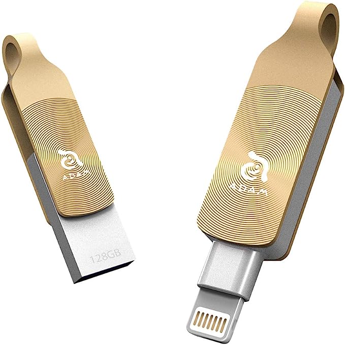 Adam Duo+ - Apple Lightning Flash Drive - Gold, 128Gb
