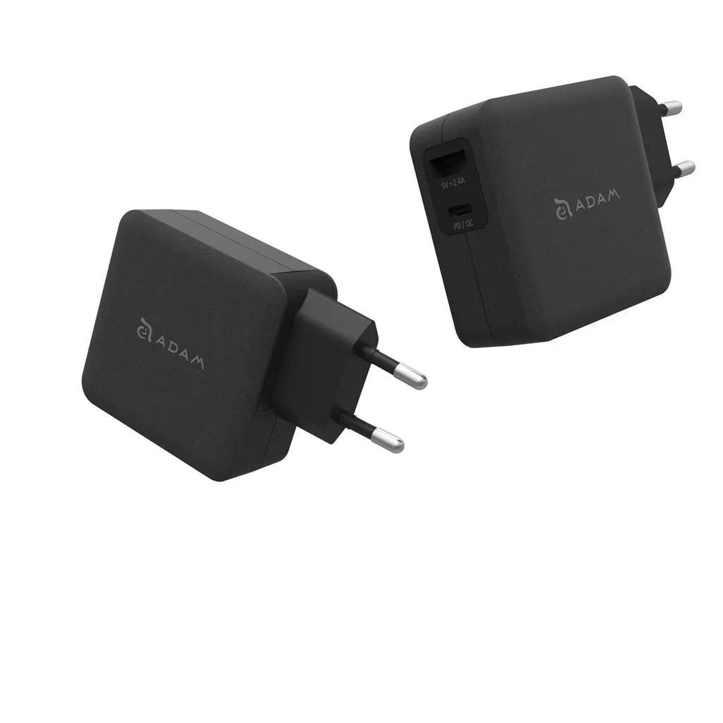 ADAM Elements OMNIA F2 30W Wall Charger with USB-C & USB-A - Black - Image 5