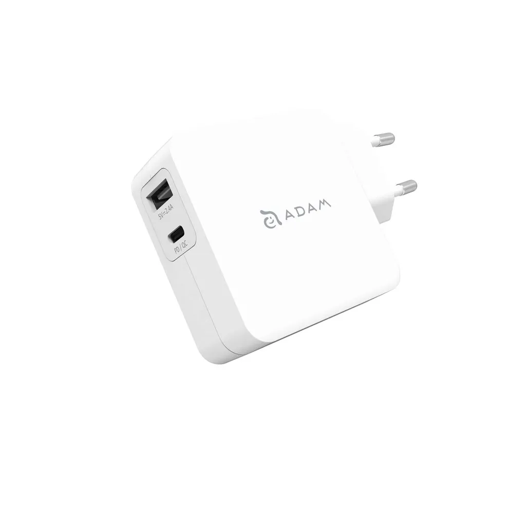ADAM Elements OMNIA F2 30W Wall Charger with USB-C & USB-A - White - Image 5