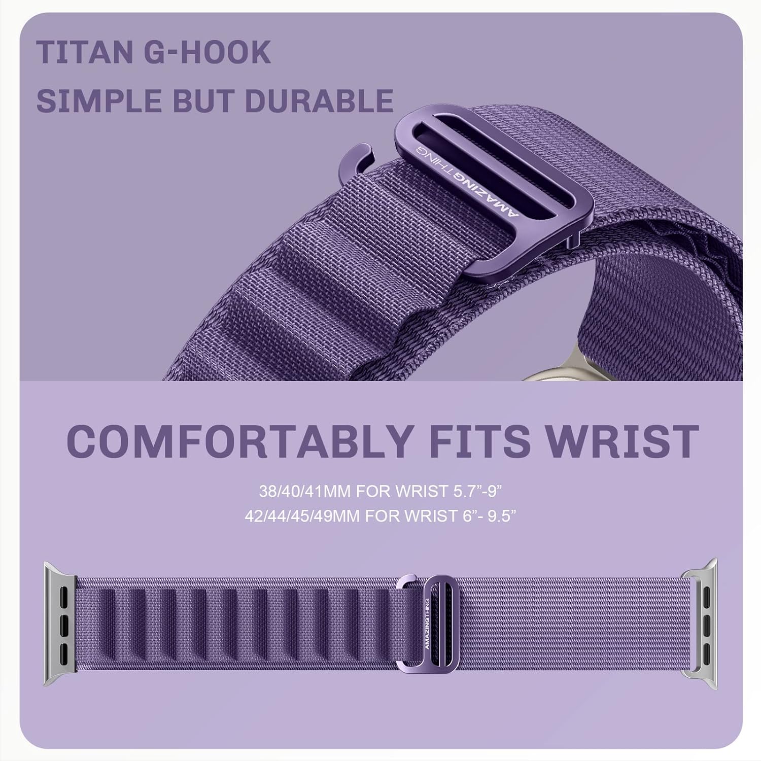 AmazingThing Titan Sports Strap for Apple Watch Ultra - Purple - Image 2