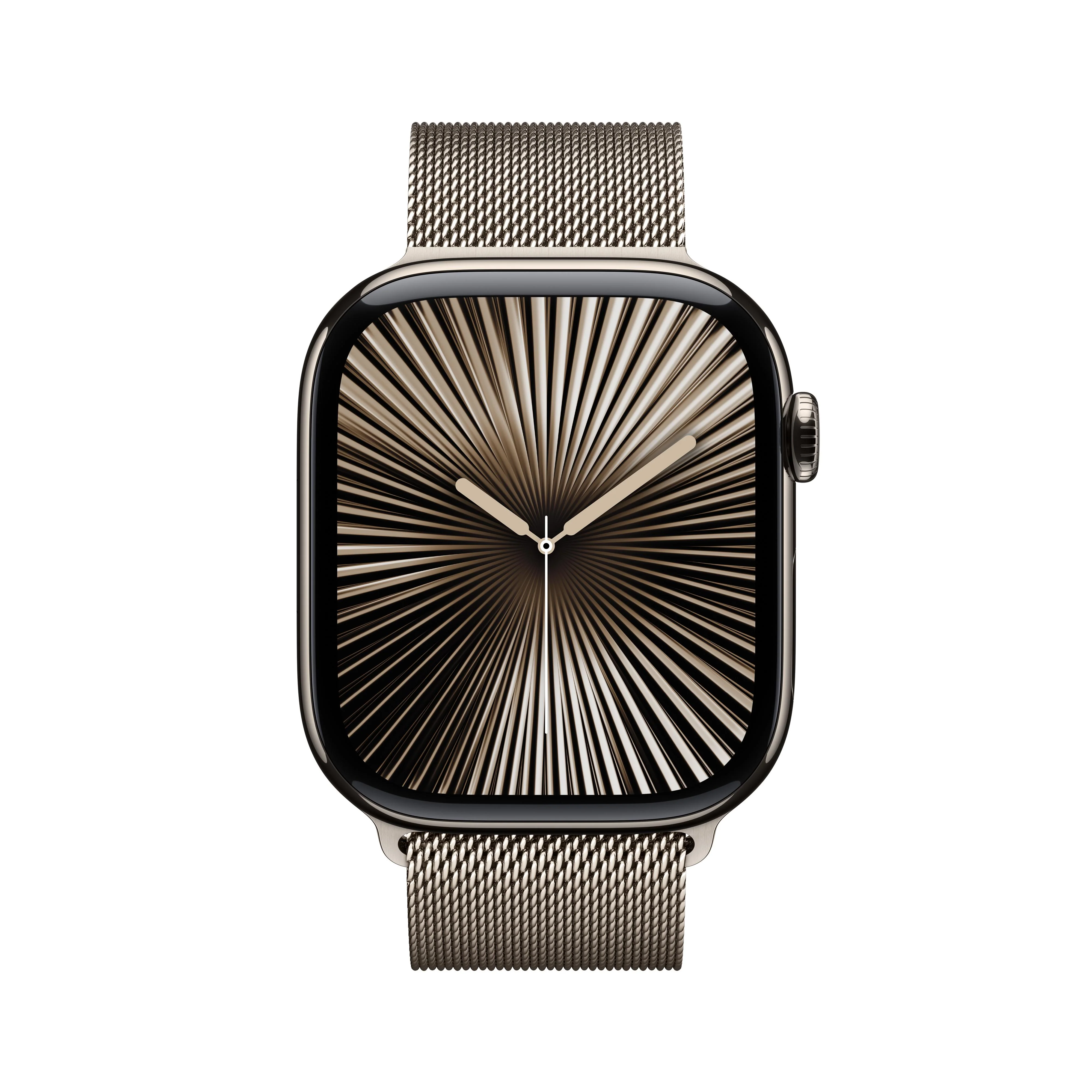 Apple Watch Series 10 GPS + Cellular 46mm Natural Titanium Case with Natural Milanese Loop - M/L - Image 2