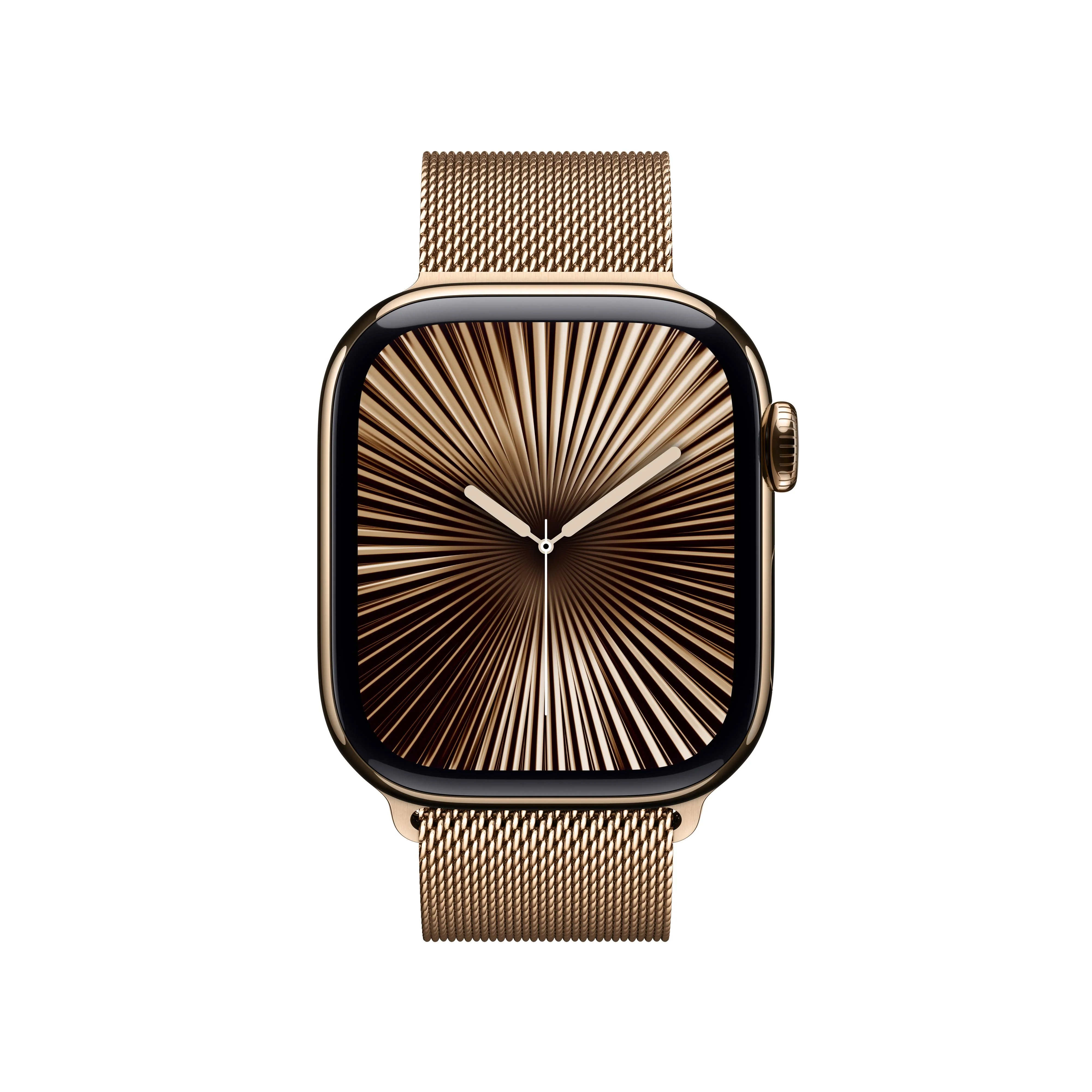 Apple Watch Series 10 GPS + Cellular 42mm Gold Titanium Case with Gold Milanese Loop - Image 2