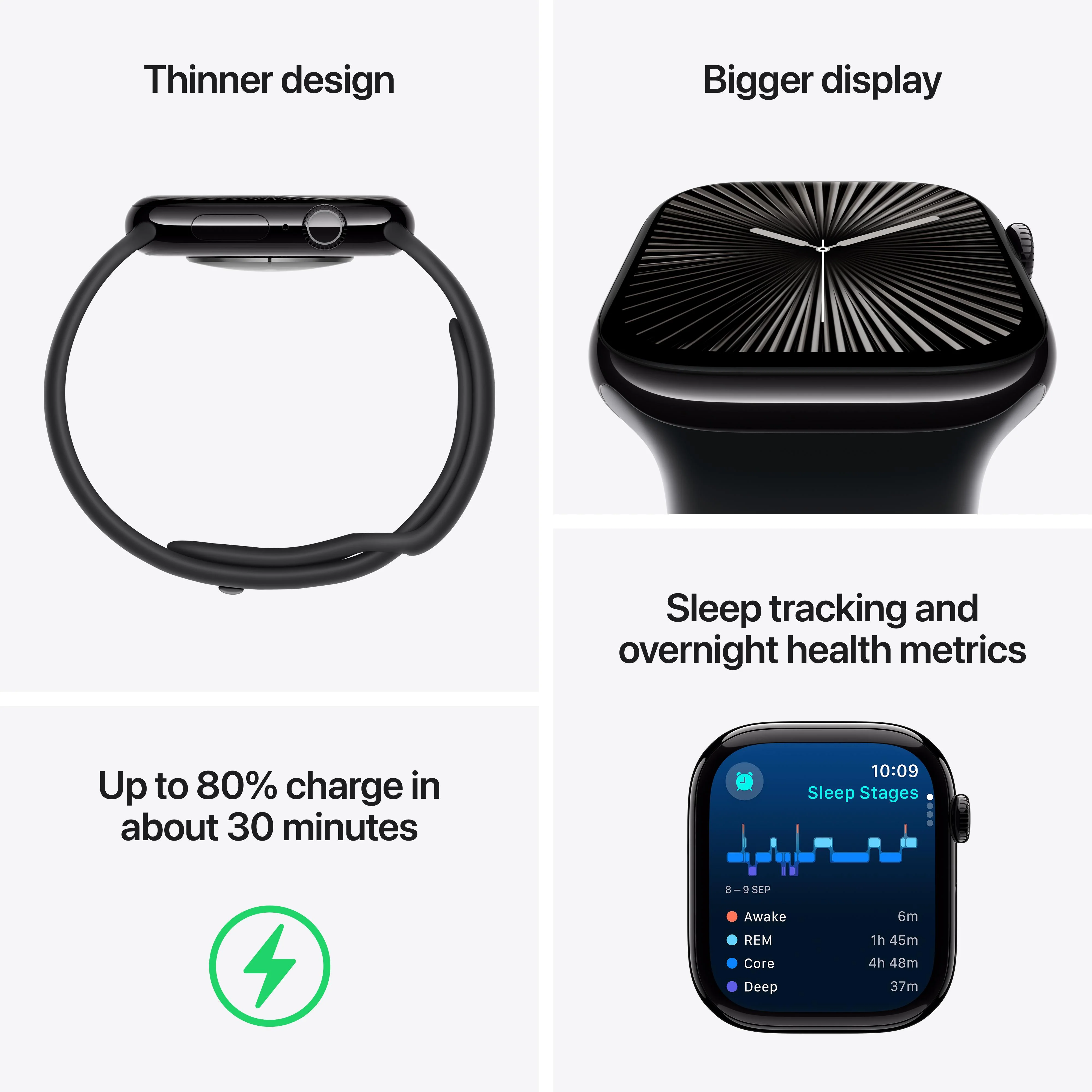 Apple Watch Series 10 GPS + Cellular 46mm Gold Titanium Case with Starlight Sport Band - S/M - Image 3
