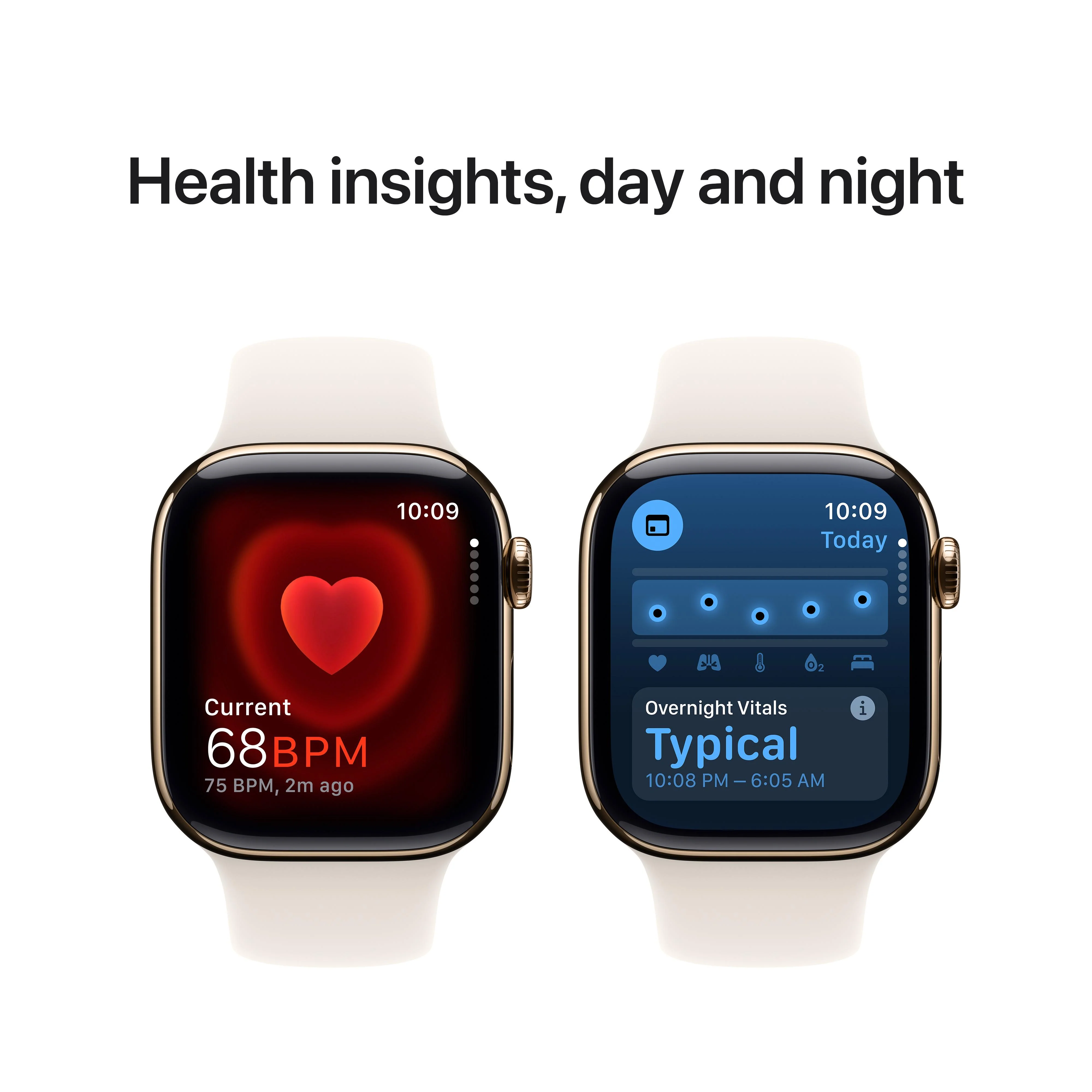 Apple Watch Series 10 GPS + Cellular 42mm Gold Titanium Case with Starlight Sport Band - S/M - Image 5