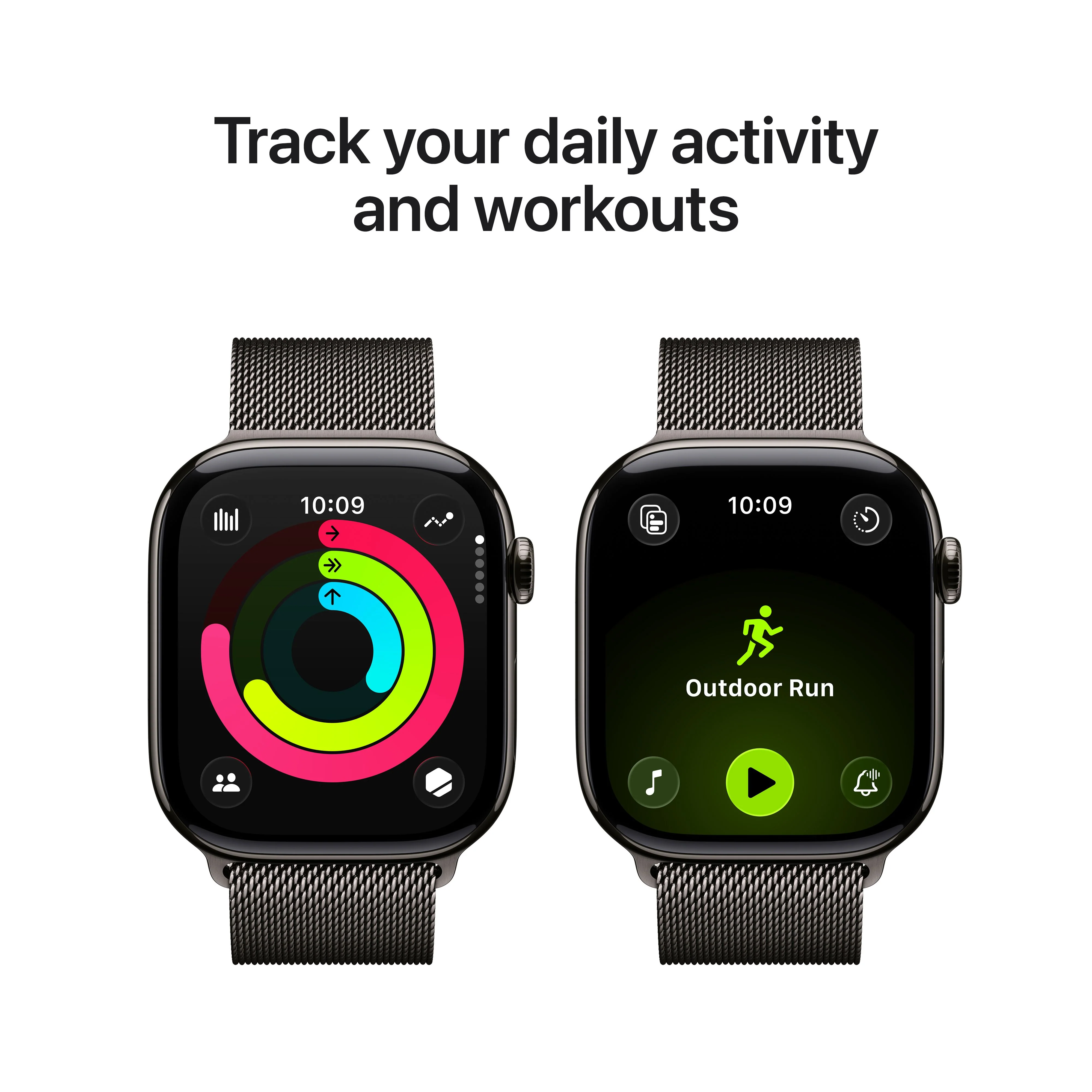 Apple Watch Series 11 GPS + Cellular 46mm Slate Titanium Case with Slate Milanese Loop - M/L - Image 4