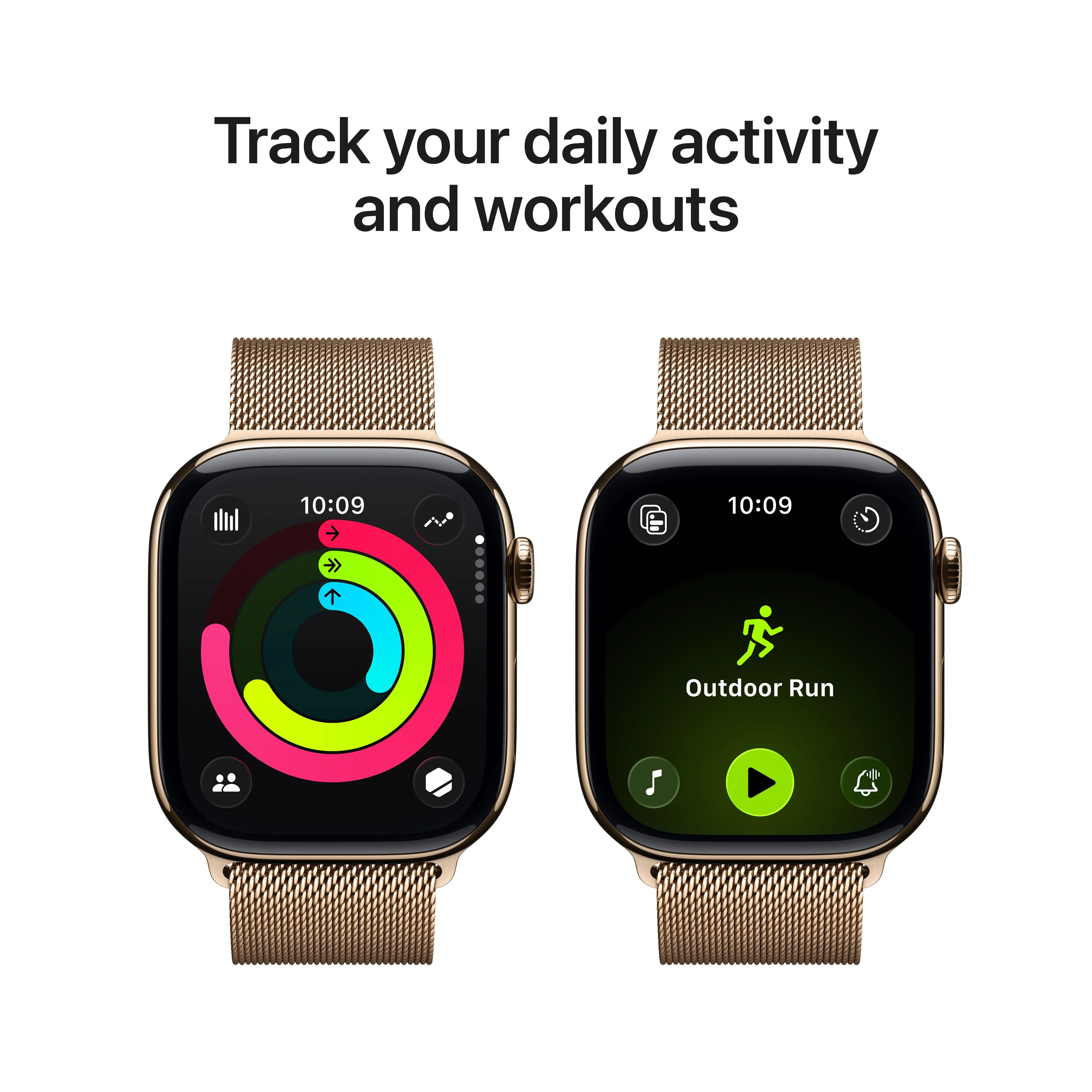 Apple Watch Series 11 GPS + Cellular 46mm Gold Titanium Case with Gold Milanese Loop - S/M - Image 4