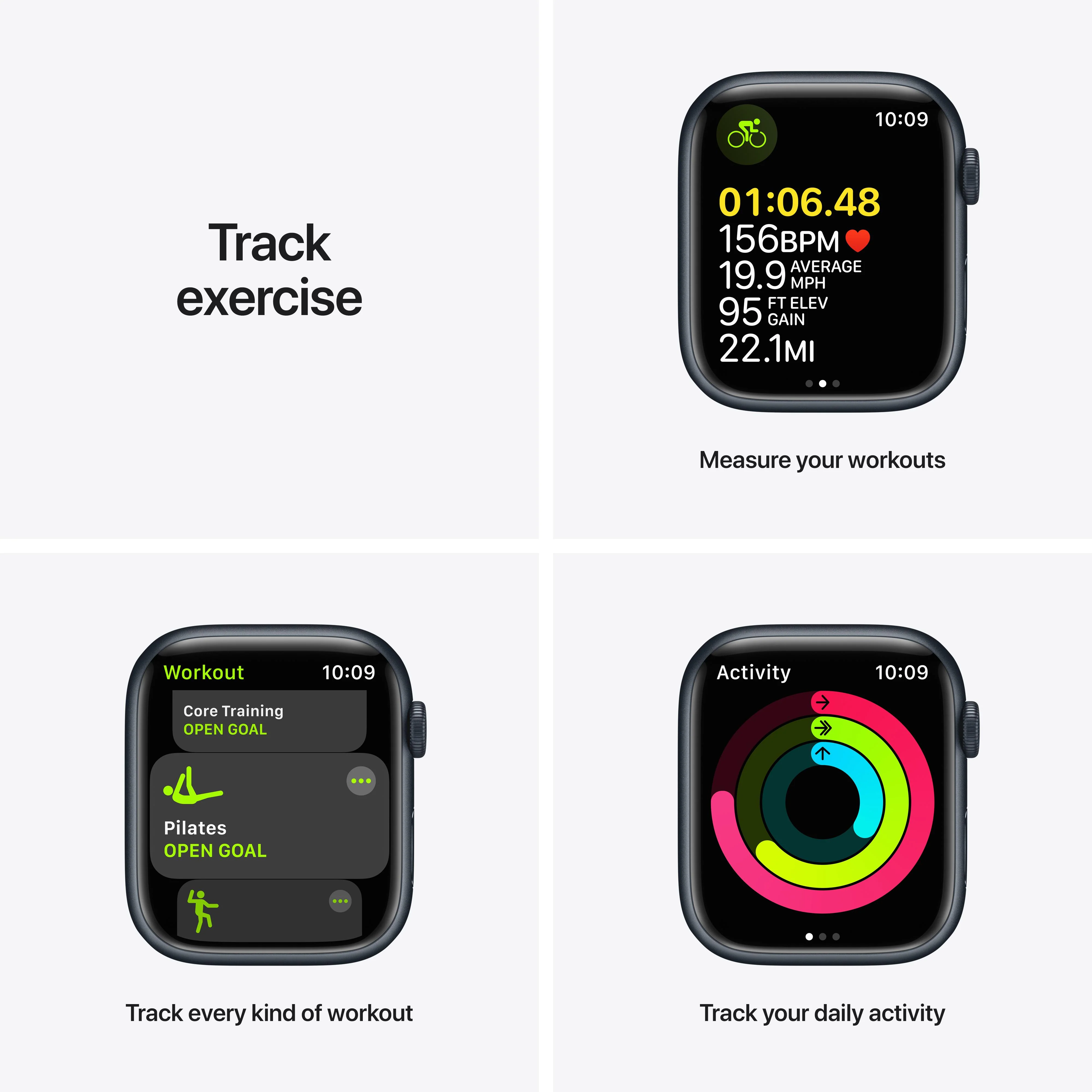 Apple Watch Series 7 GPS, 45mm Midnight Aluminium Case with Midnight Sport Band - Regular - Image 6