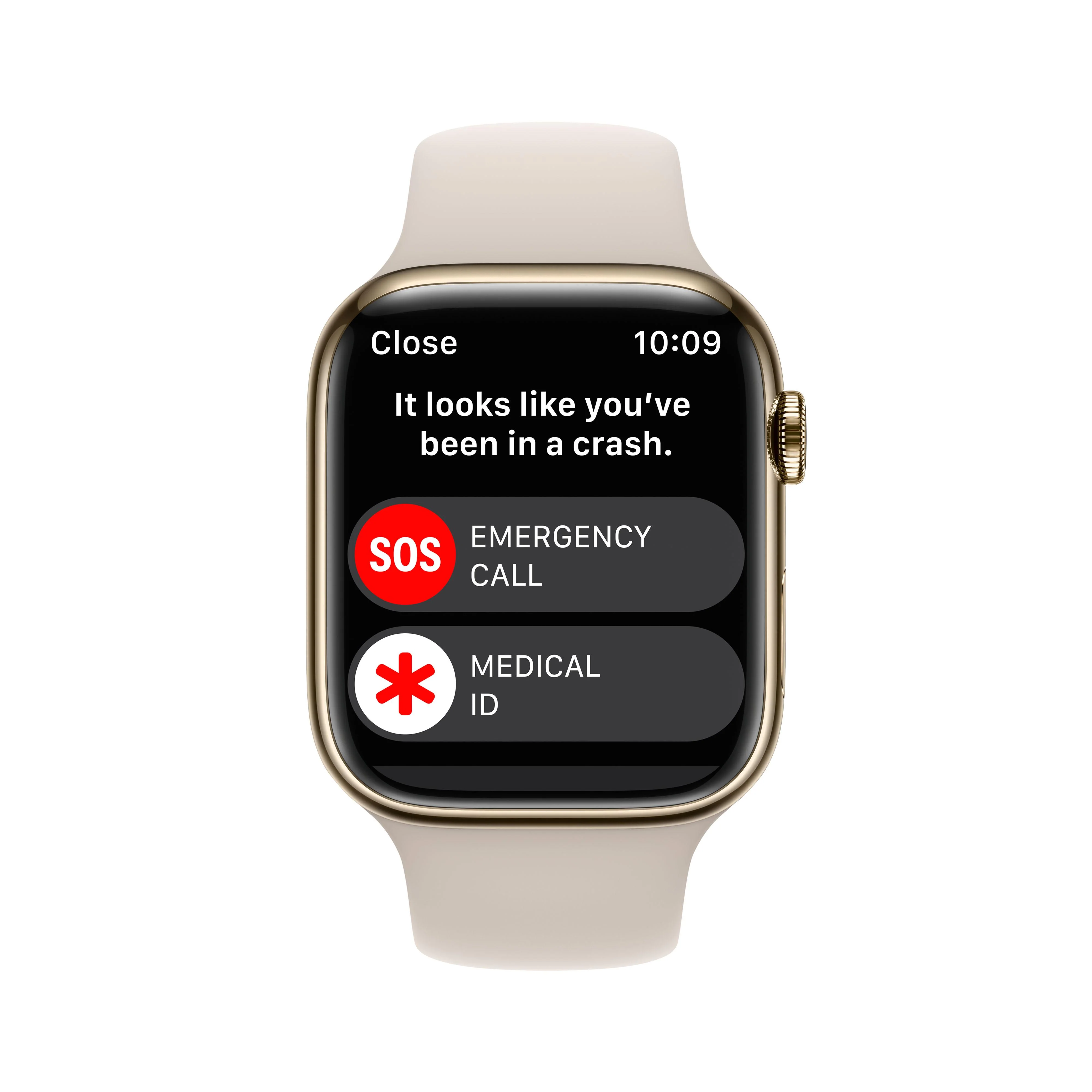 Apple Watch Series 8 GPS + Cellular 45mm Gold Stainless Steel Case with Starlight Sport Band - Regular - Image 6