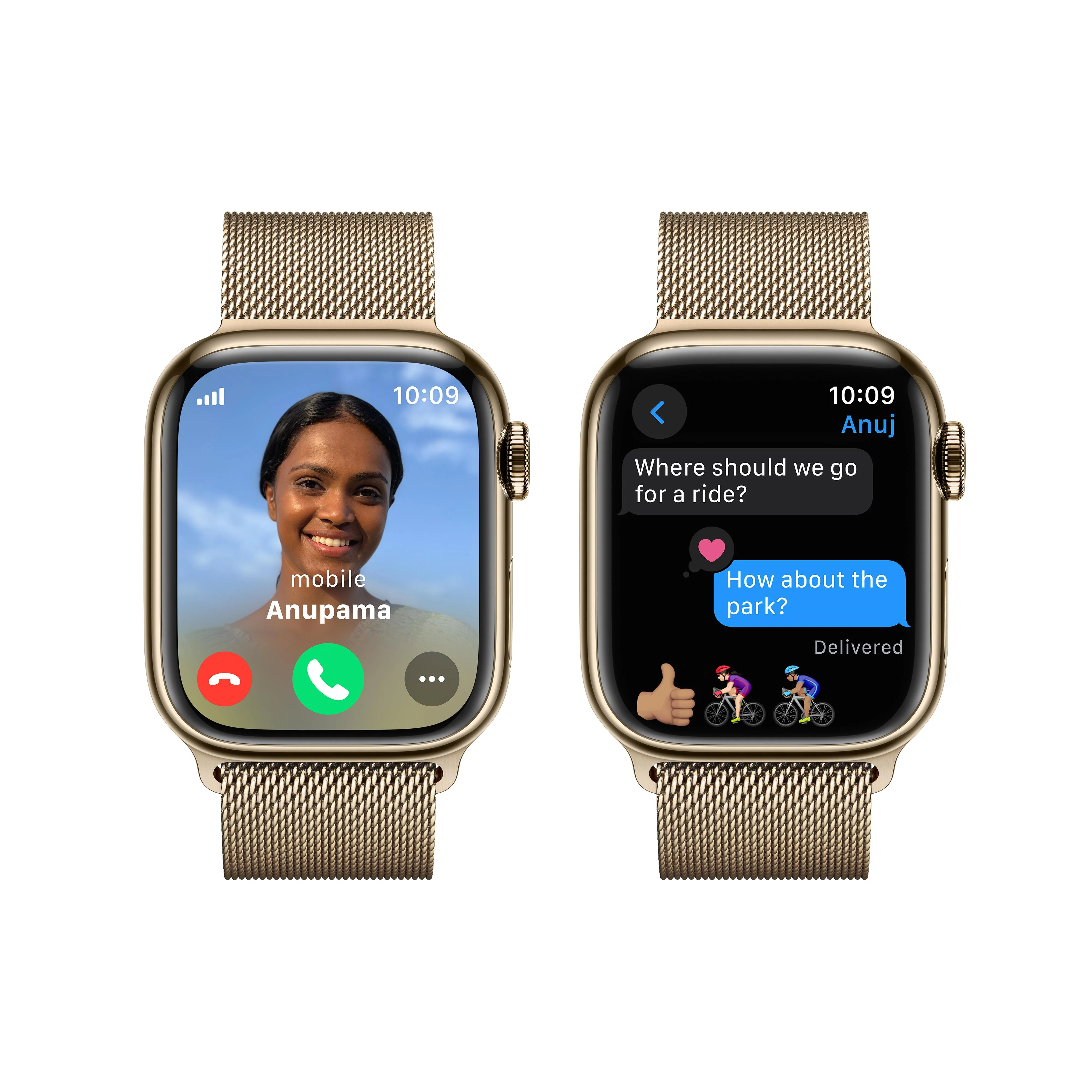 Apple Watch Series 9 GPS + Cellular 41mm Gold Stainless Steel Case with Gold Milanese Loop - Image 6