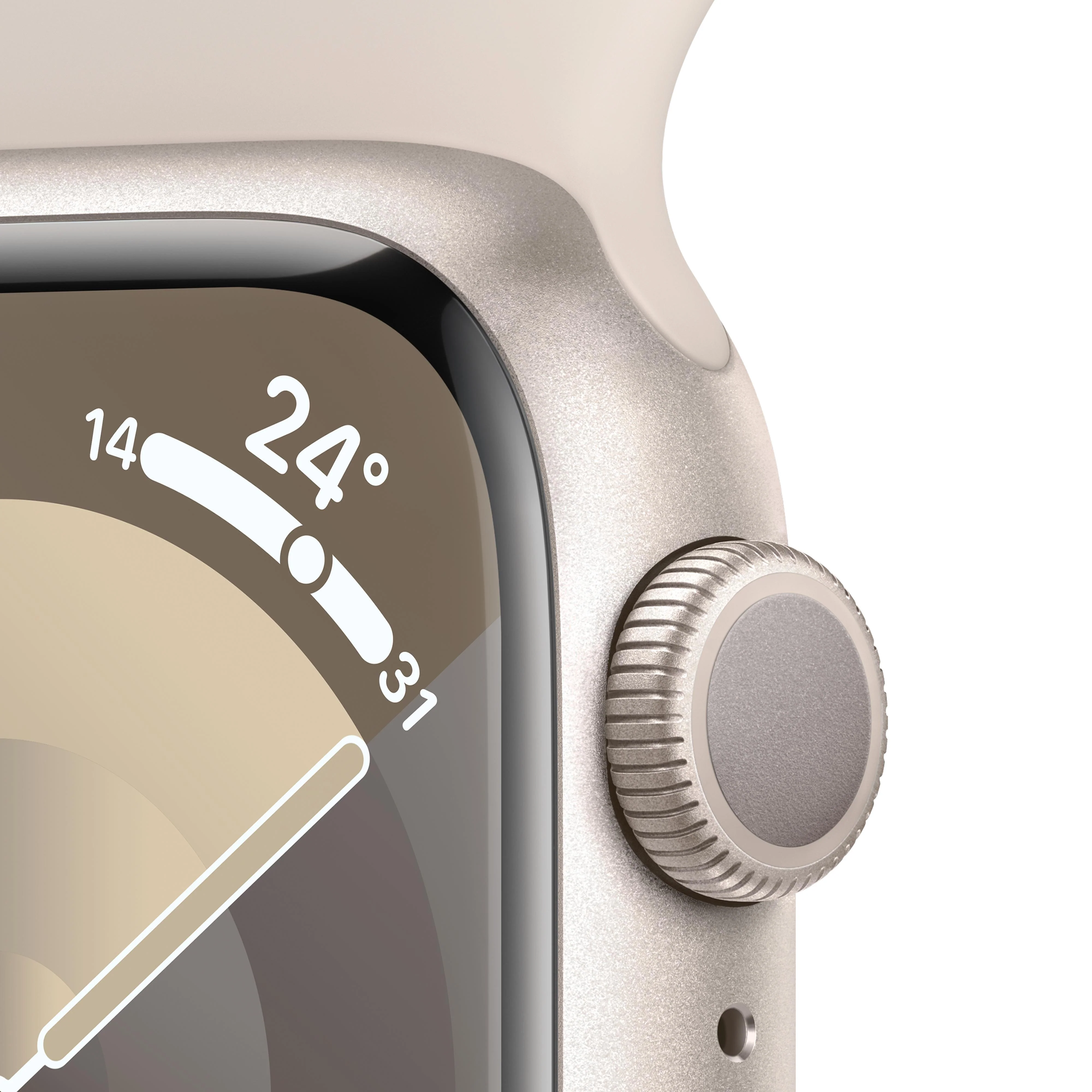 Apple Watch Series 9 GPS 41mm Starlight Aluminium Case with Starlight Sport Band - M/L - Image 3