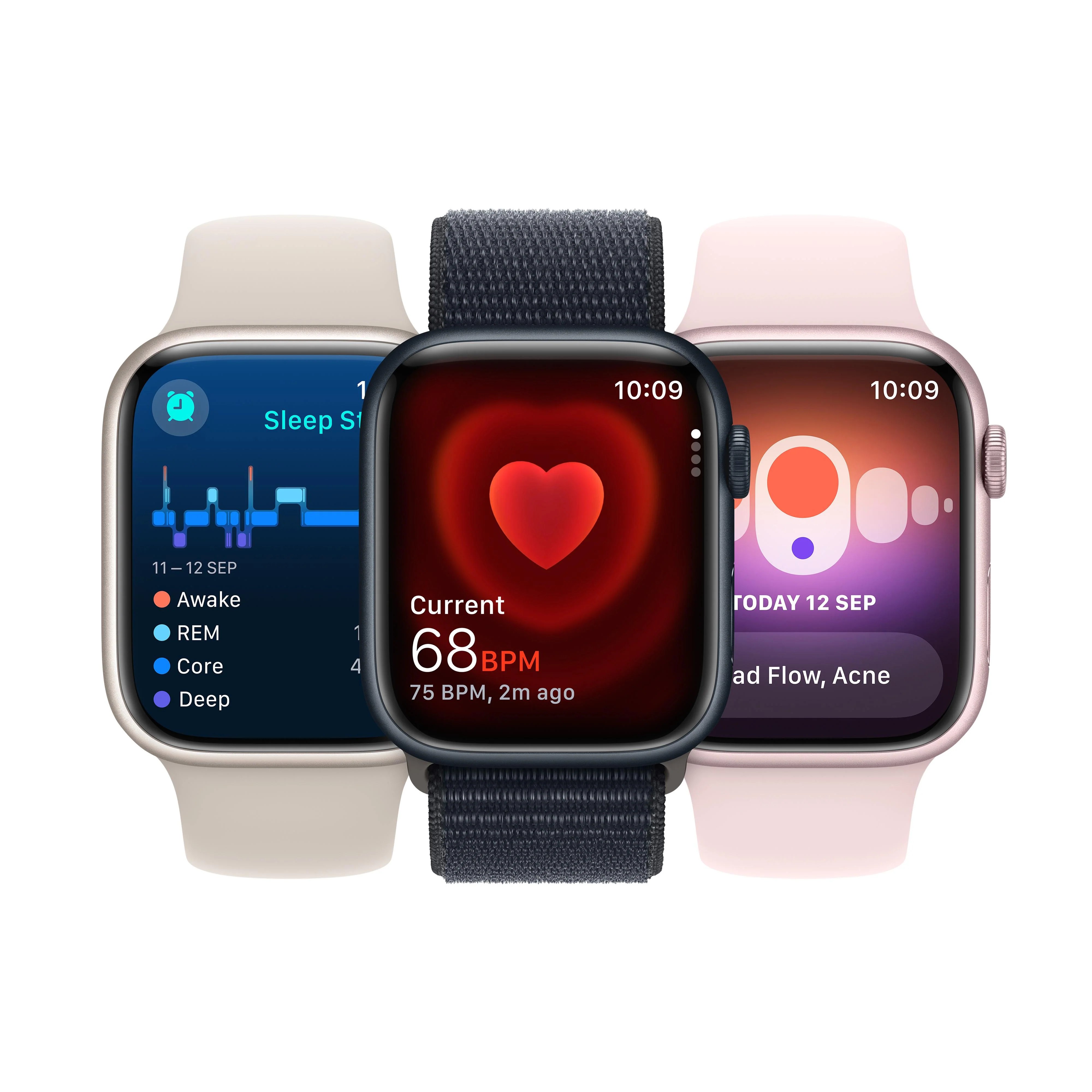 Apple Watch Series 9 GPS 41mm Silver Aluminium Case with Storm Blue Sport Band - S/M - Image 7