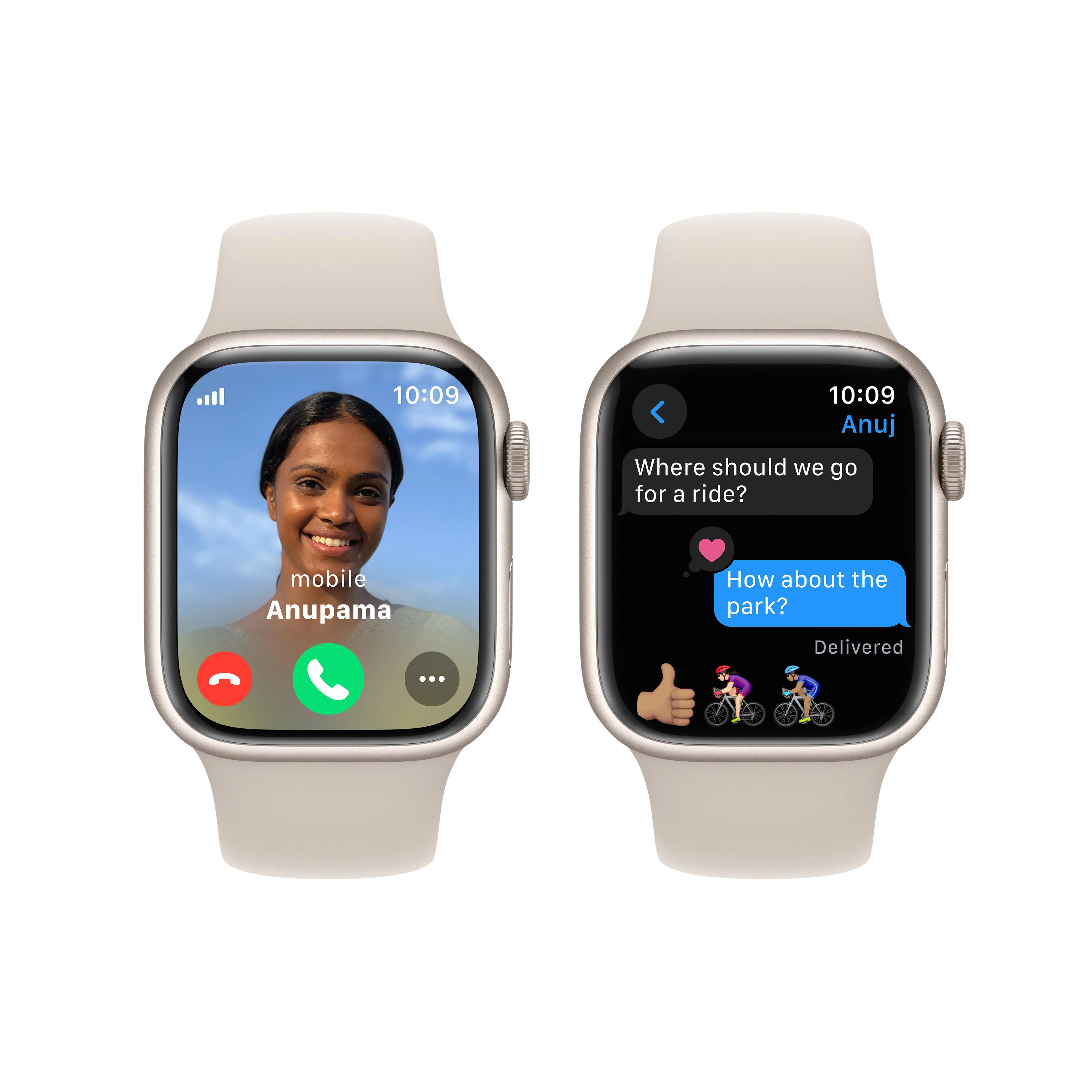 Apple Watch Series 9 GPS + Cellular 41mm Starlight Aluminium Case with Starlight Sport Band - M/L - Image 6