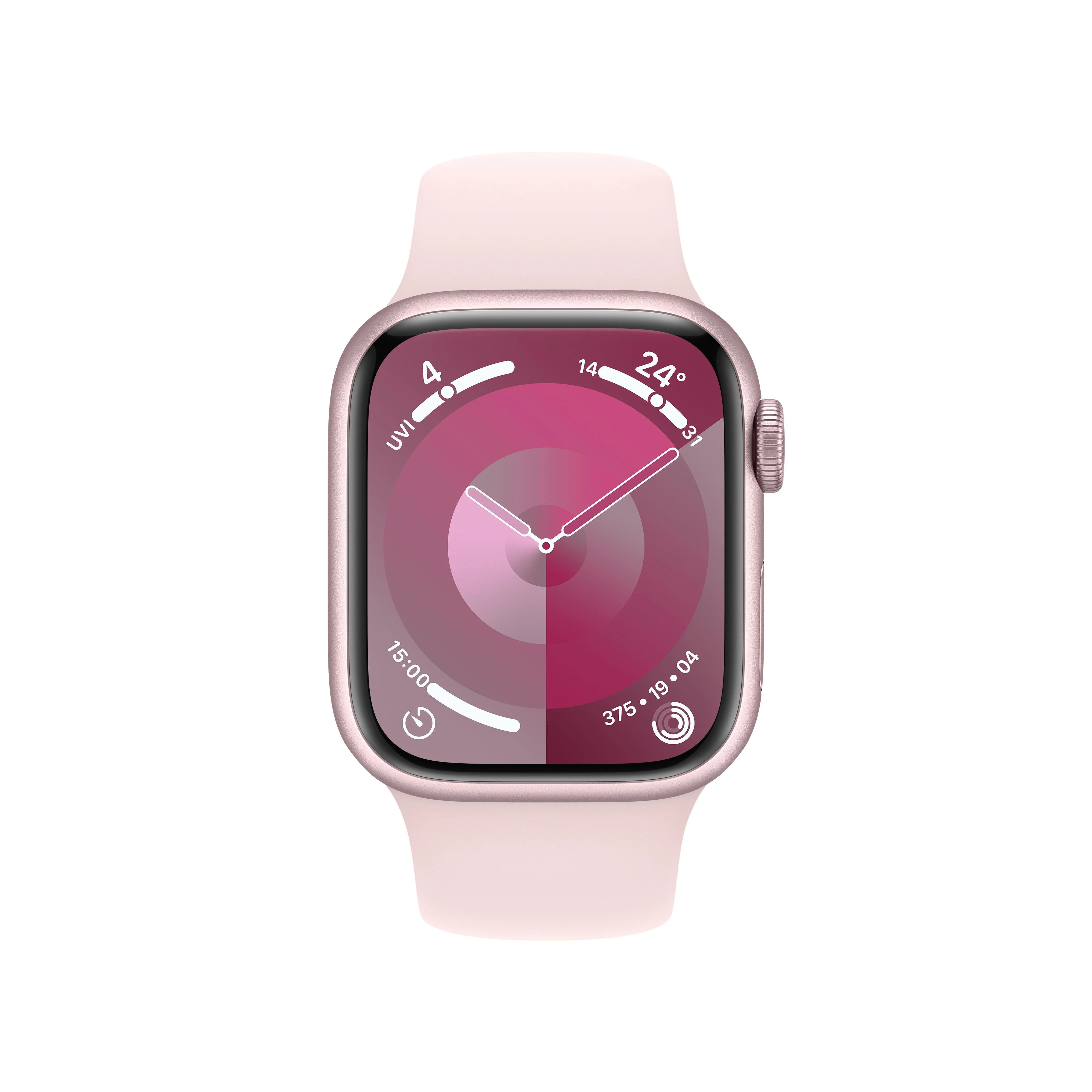 Apple Watch Series 9 GPS + Cellular 41mm Pink Aluminium Case with Light Pink Sport Band - S/M - Image 2