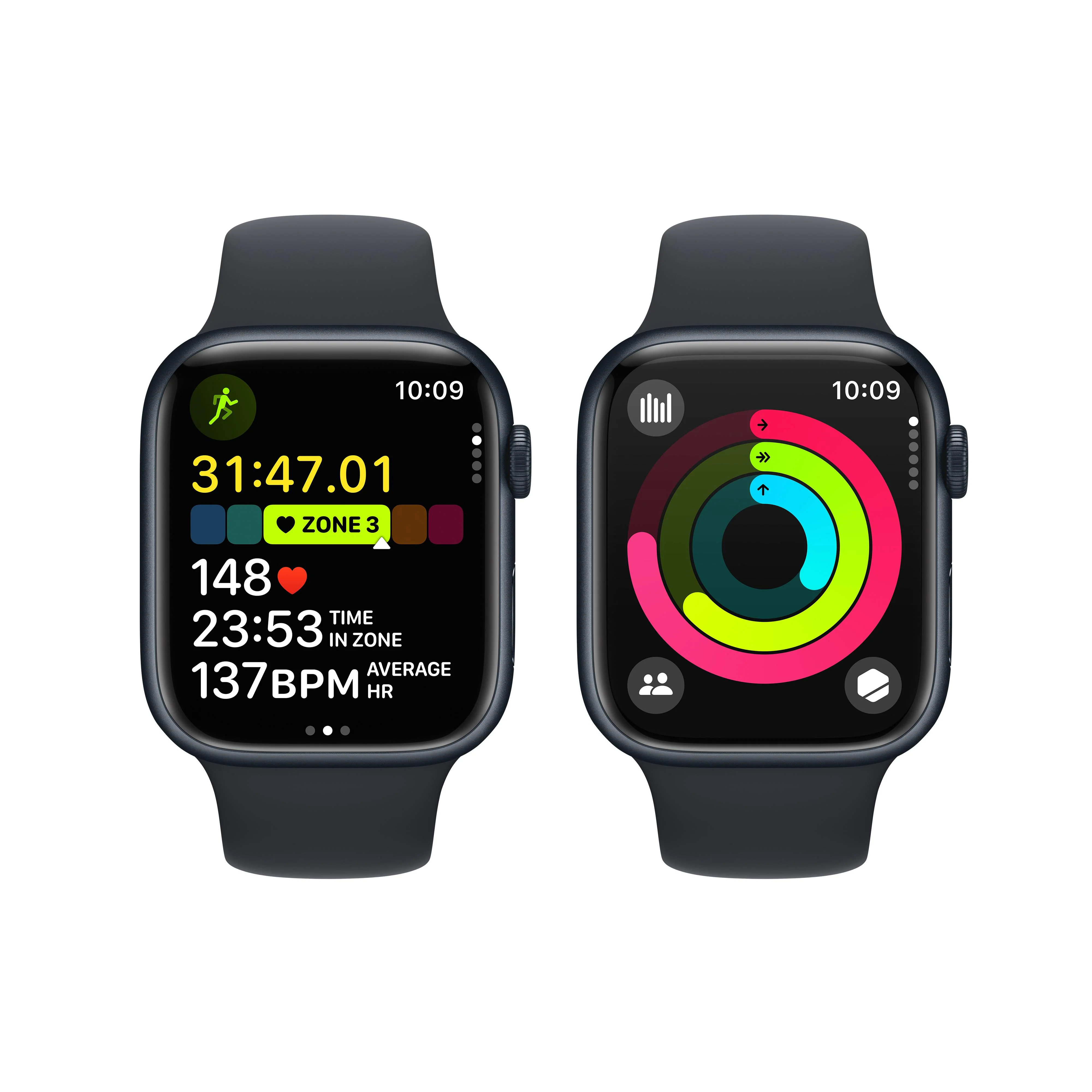 Apple Watch Series 9 GPS + Cellular 45mm Midnight Aluminium Case with Midnight Sport Band - S/M - Image 8