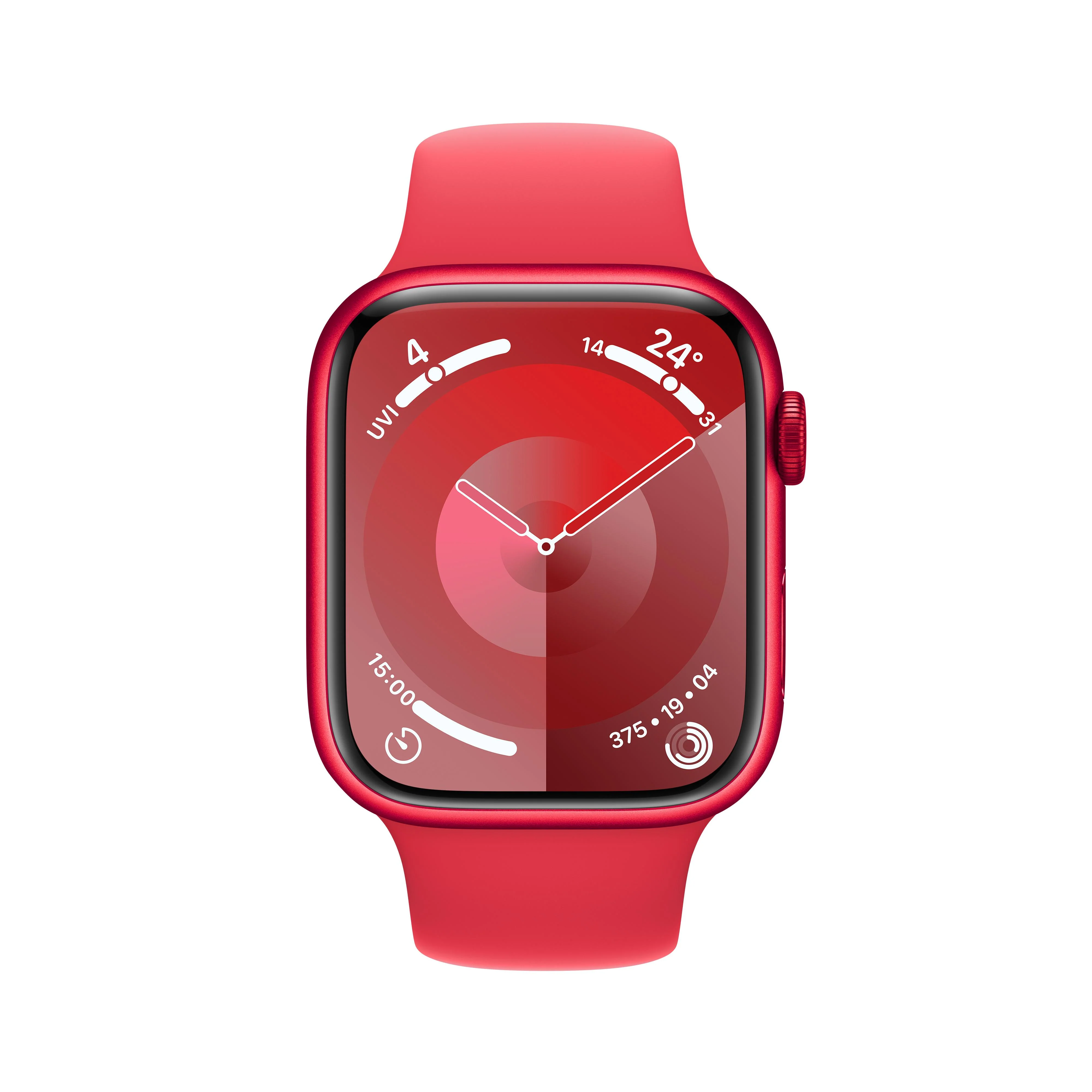 Apple Watch Series 9 GPS 45mm (PRODUCT)RED Aluminium Case with (PRODUCT)RED Sport Band - S/M - Image 2