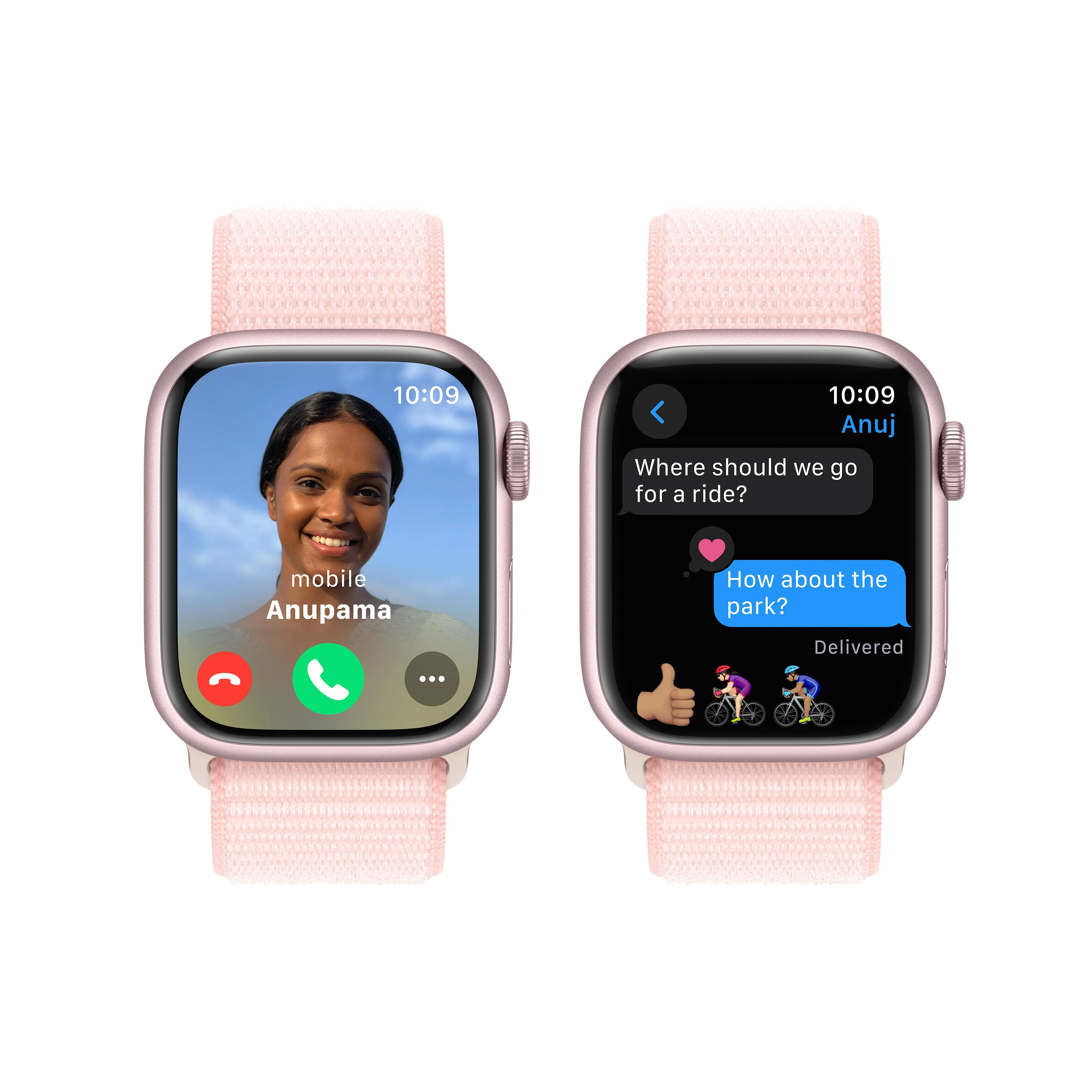 Apple Watch Series 9 GPS 41mm Pink Aluminium Case with Light Pink Sport Loop - Image 6