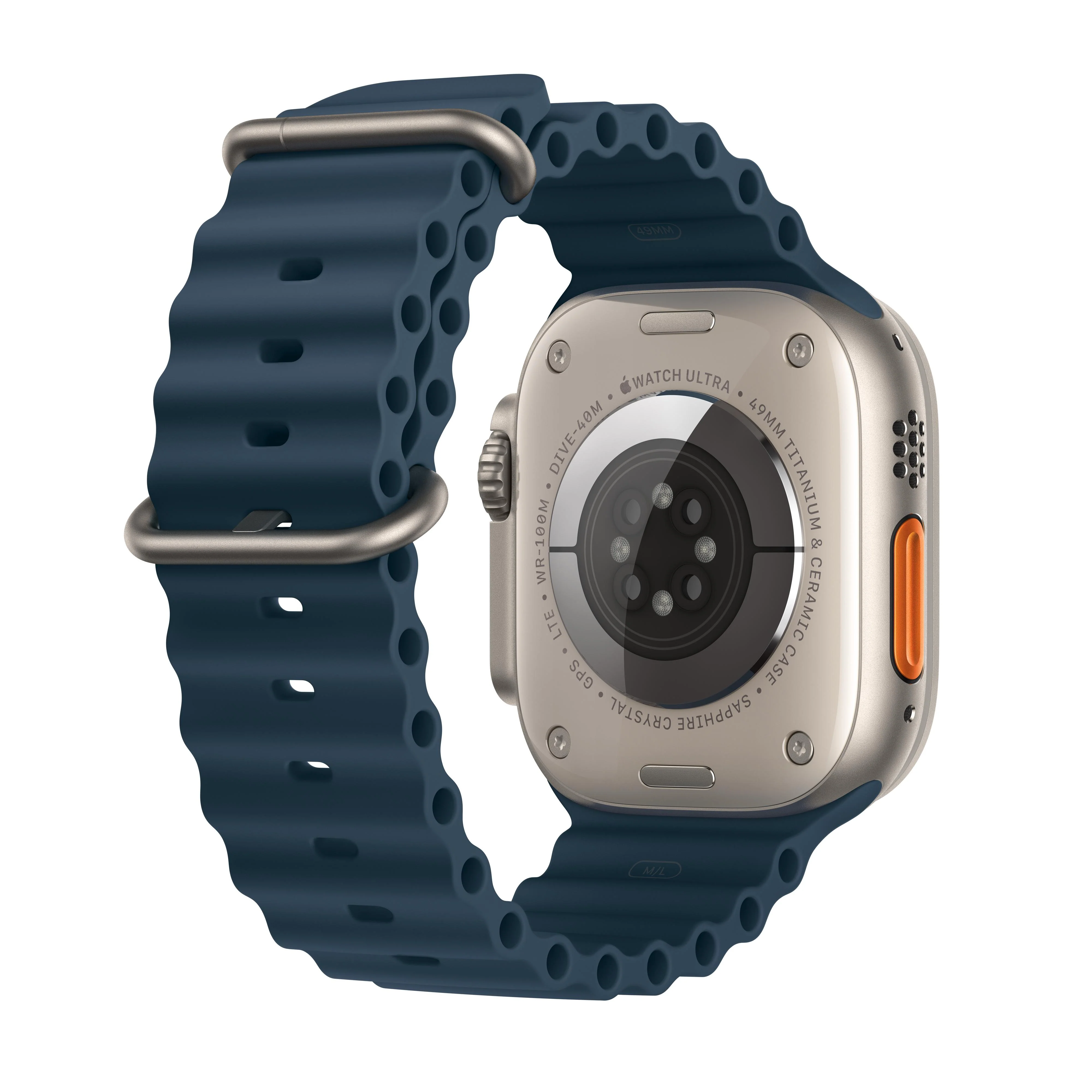 Apple Watch Ultra 2 GPS + Cellular 49mm Titanium Case with Blue Ocean Band - Image 3