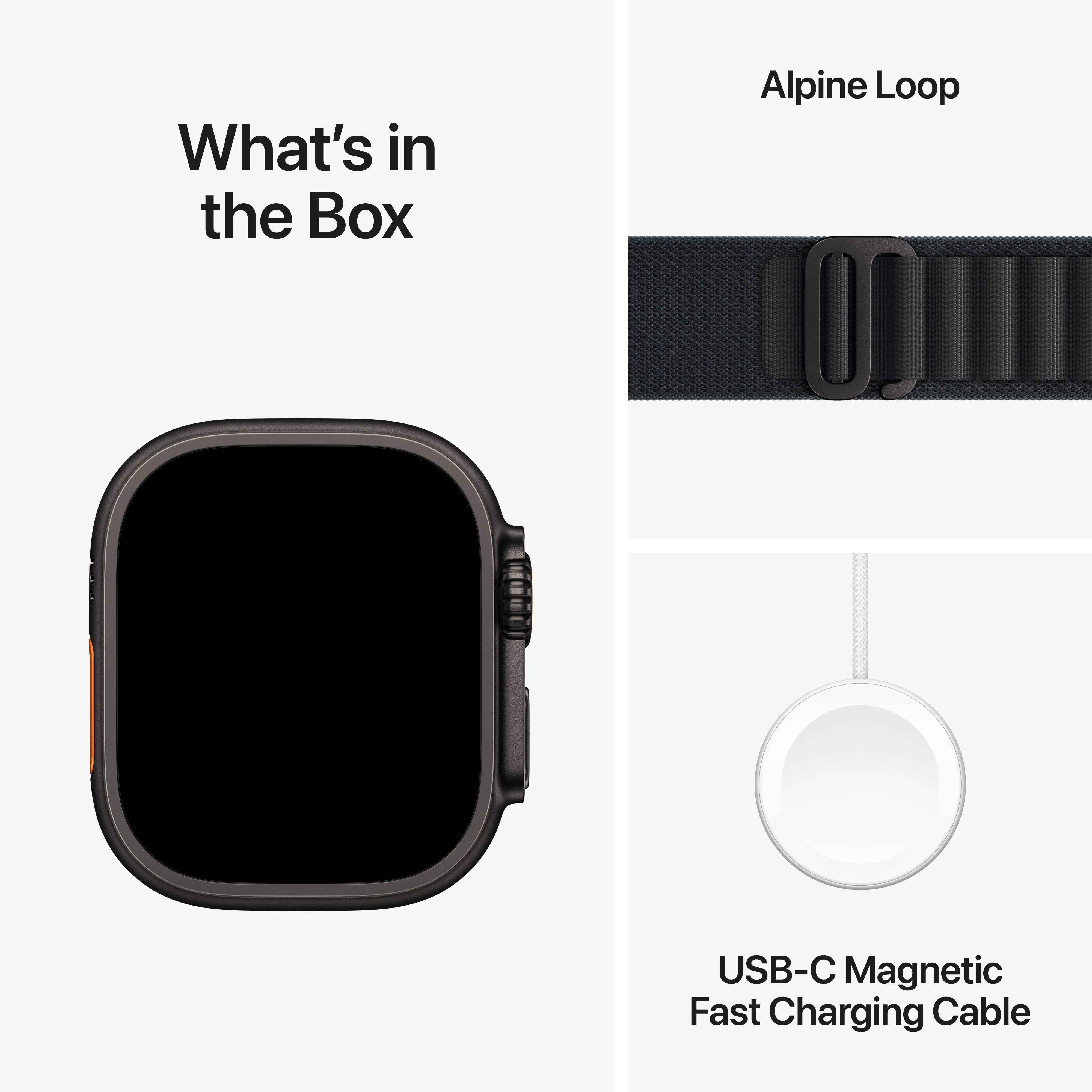 Apple Watch Ultra 3 GPS + Cellular 49mm Black Titanium Case with Black Alpine Loop - Medium - Image 9