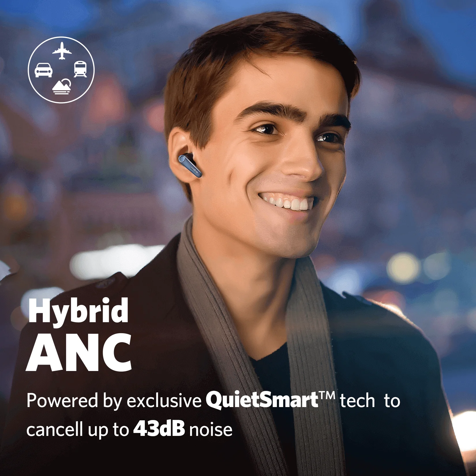 Earfun Wireless Earbud Air Pro3 with ANC, 45-Hour Playtime & 6 Built-in Mics - Black - Image 4