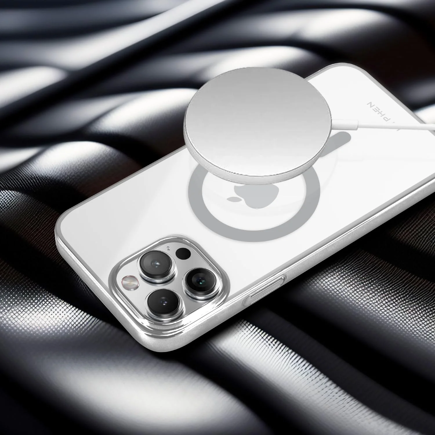 HYPHEN NOCT MagSafe Frame Case for iPhone 15 Pro - Silver - Image 3