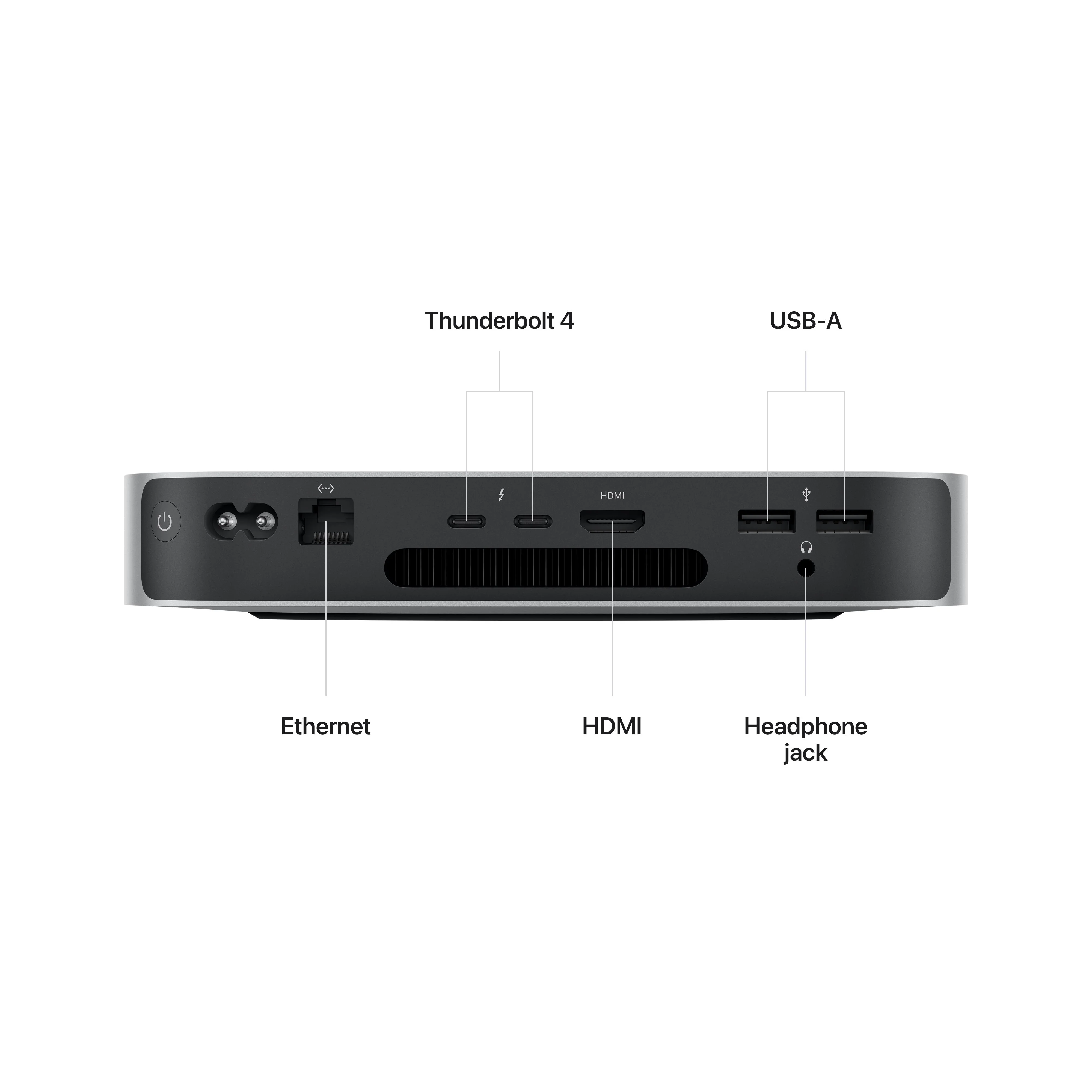 Mac mini: Apple M2 chip with 8? core CPU and 10? core GPU, 256GB SSD - Silver - Image 3