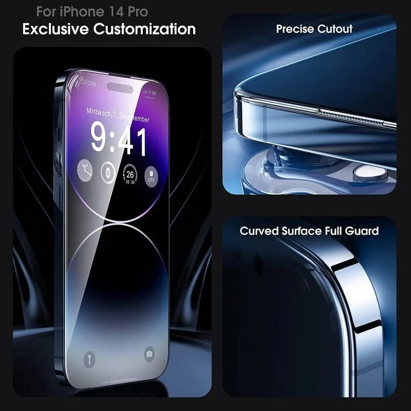 Vaku Luxos® 3D Tempered Glass Screen Protector for iPhone 14 Pro Max - Clear1(8905129024710)