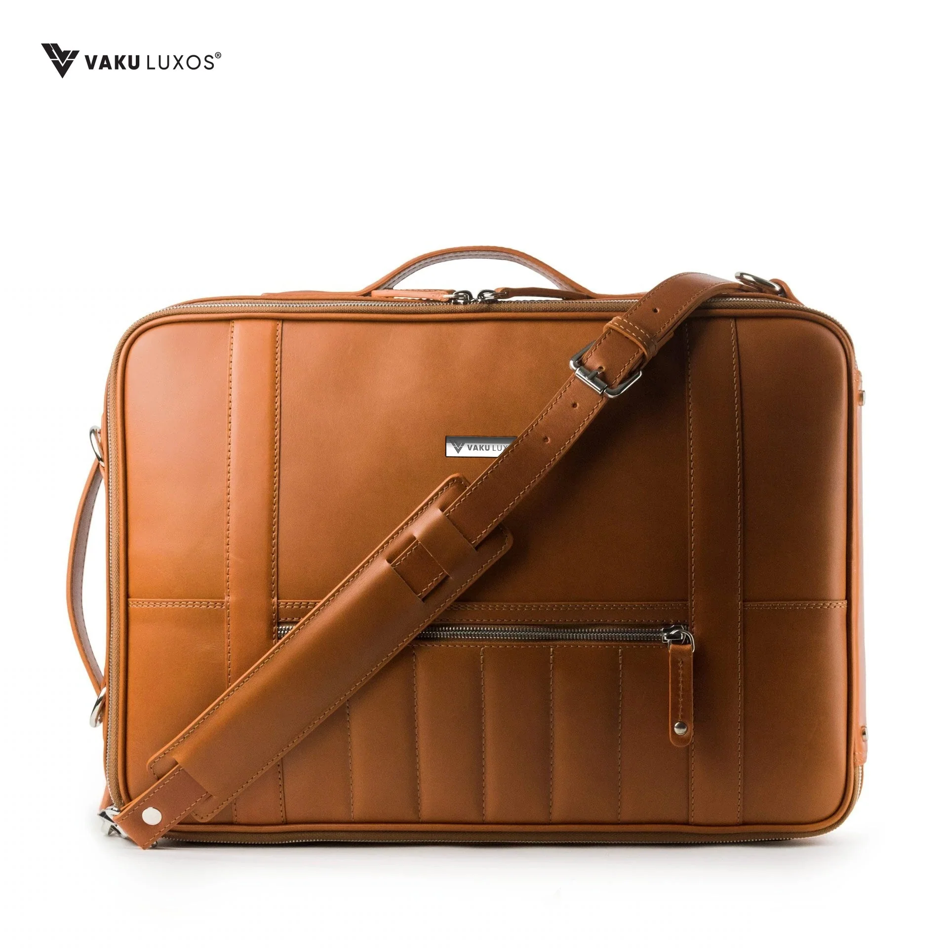 Vaku Luxos® BARCELONA Premium Collection Sleeve for Macbook 13"|14" with Strap highly durable - Camel(8905129016784)