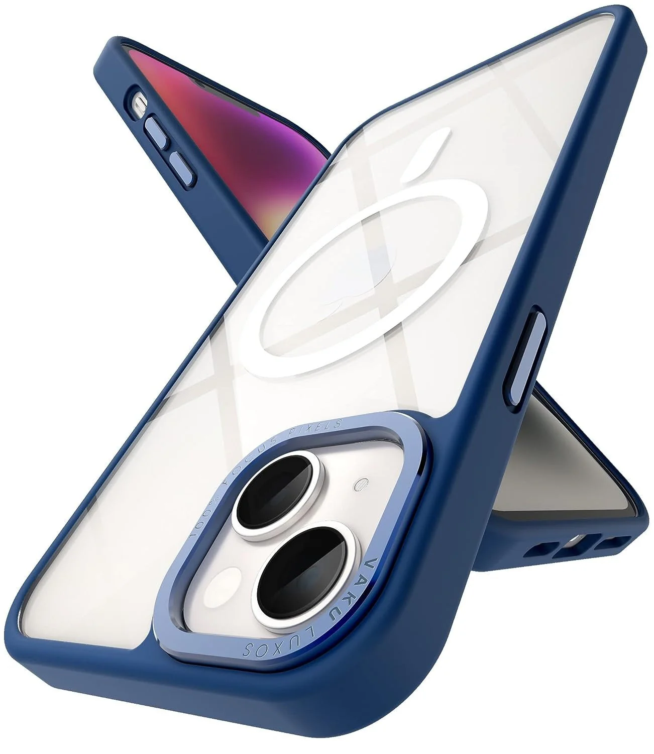 Vaku Luxos® Clear Armor MagSafe case for iPhone 14 Plus - Purple(8905129022204) - Image 2