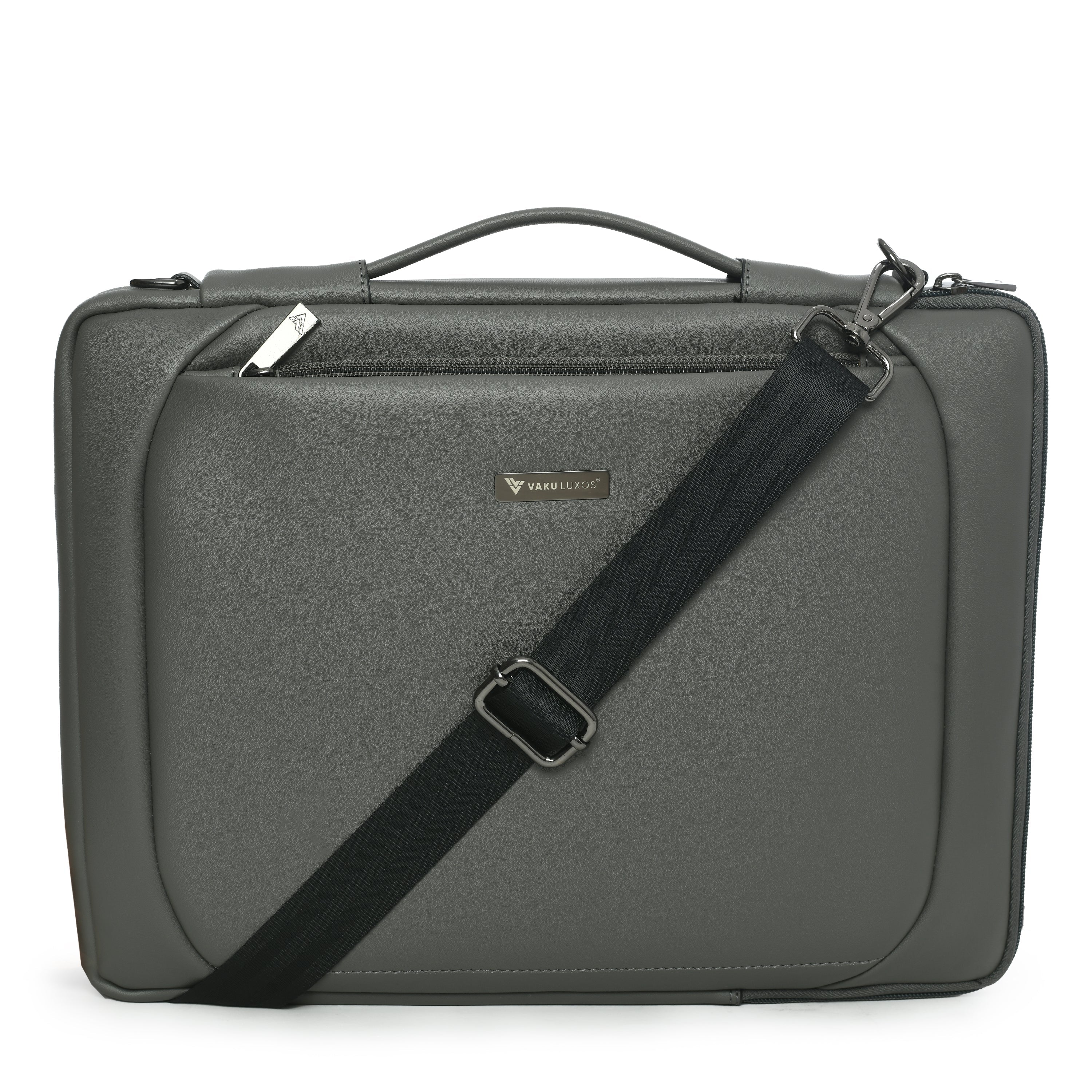 Vaku Luxos® LA Romani Premium Collection Sleeve for Macbook 13"|14" with Strap highly durable - Grey(8905129016876) - Image 5