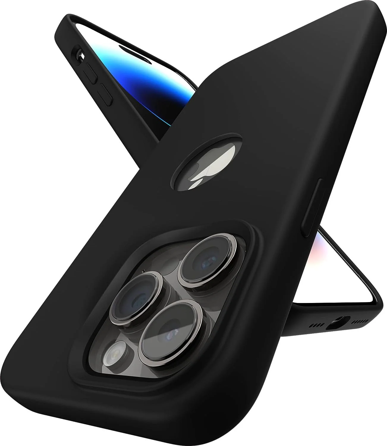 Vaku Luxos® Liquid Silicon LogoCut case for iPhone 14 Pro Max - Black(8905129023102) - Image 2