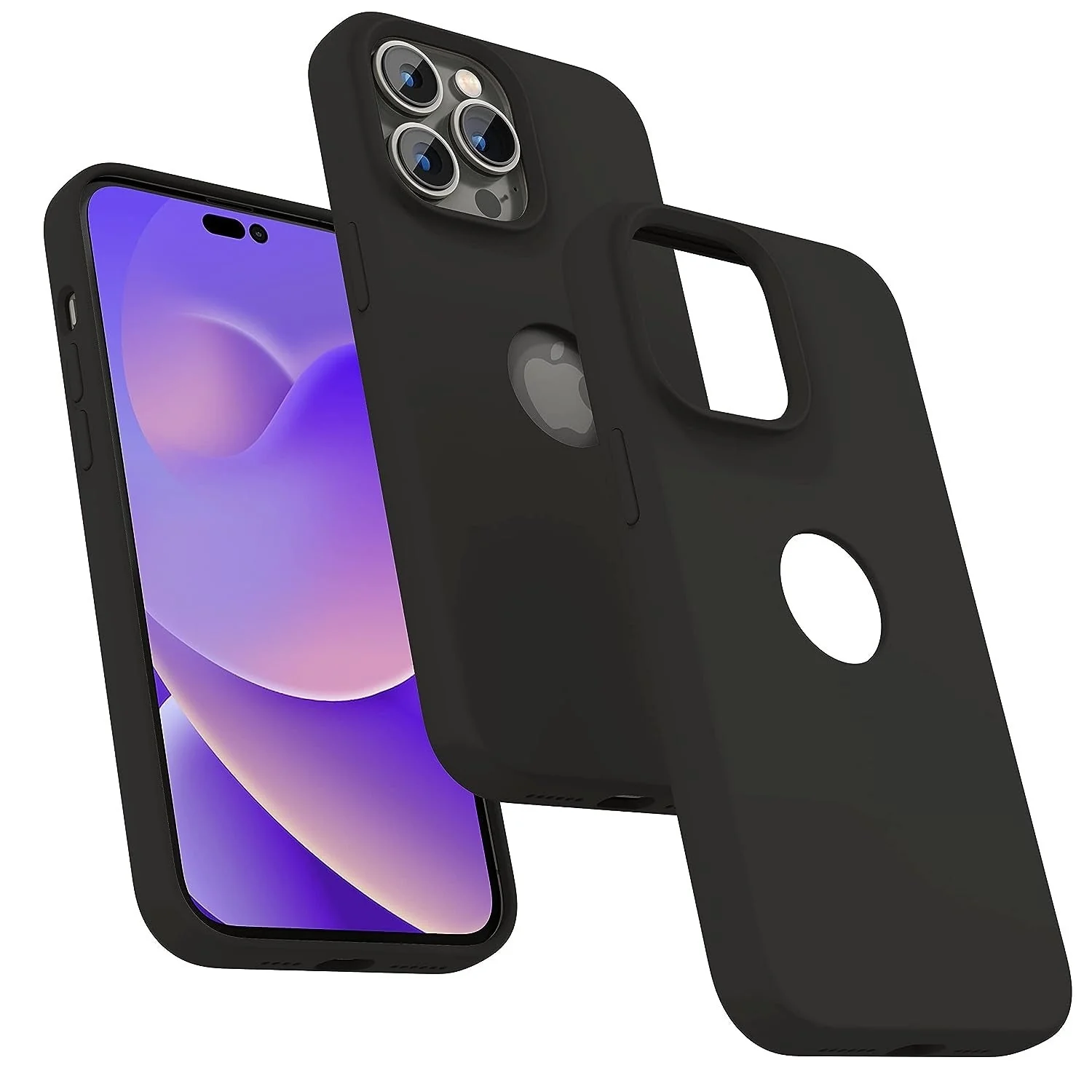 Vaku Luxos® Liquid Silicon LogoCut case for iPhone 14 Pro Max - Black(8905129023102) - Image 3