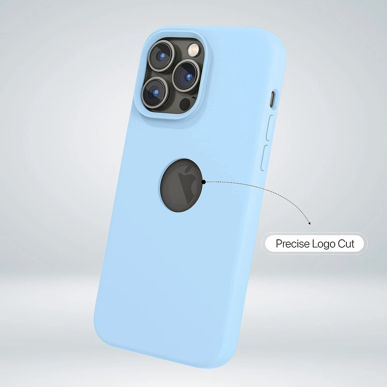 Vaku Luxos® Liquid Silicon LogoCut case for iPhone 14 Pro Max - Sierra Blue(8905129023157) - Image 2