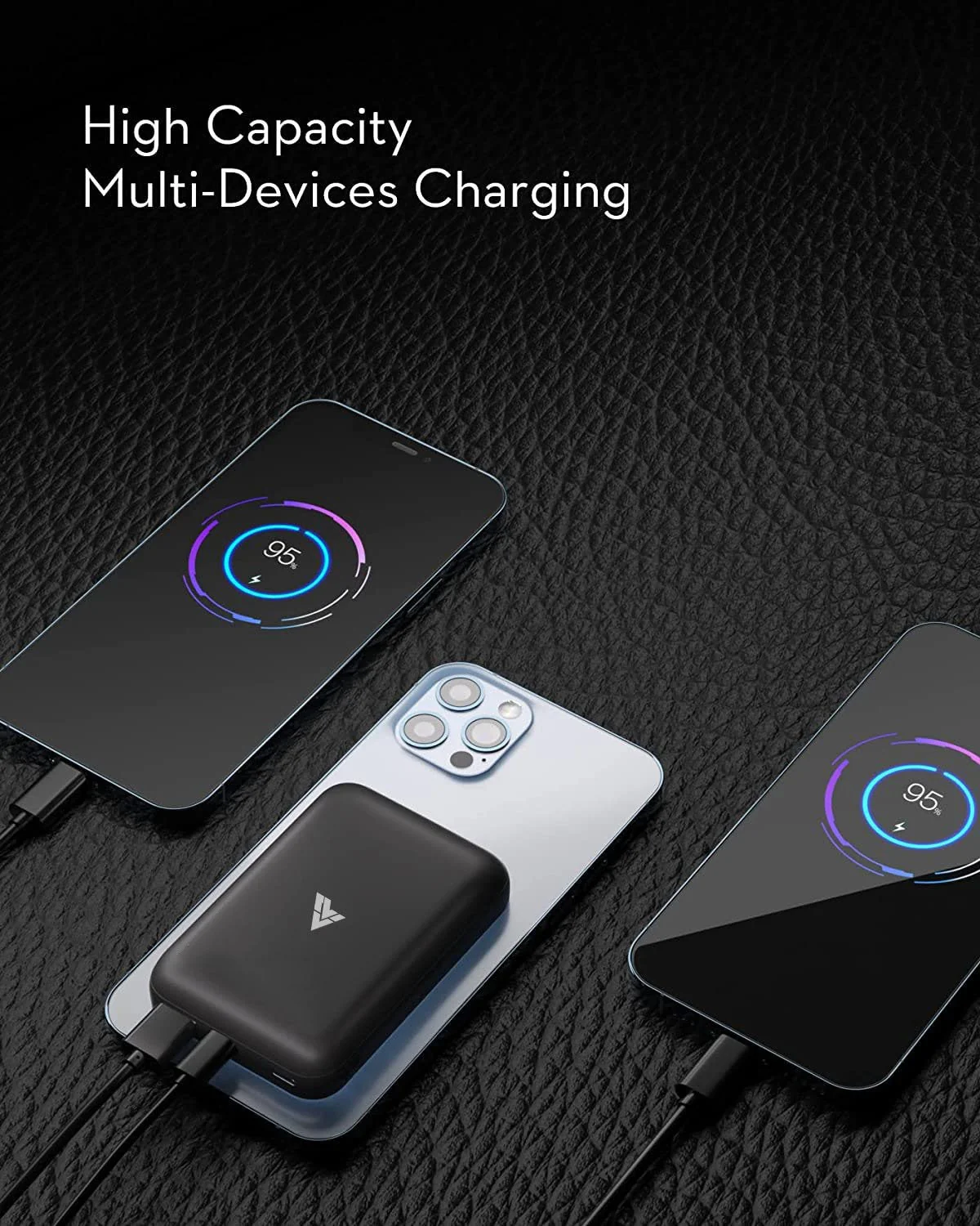 Vaku Luxos® MAGPRO 15W Wireless 10000mAh Power Bank Fast Charging - Black(8905129024772) - Image 4