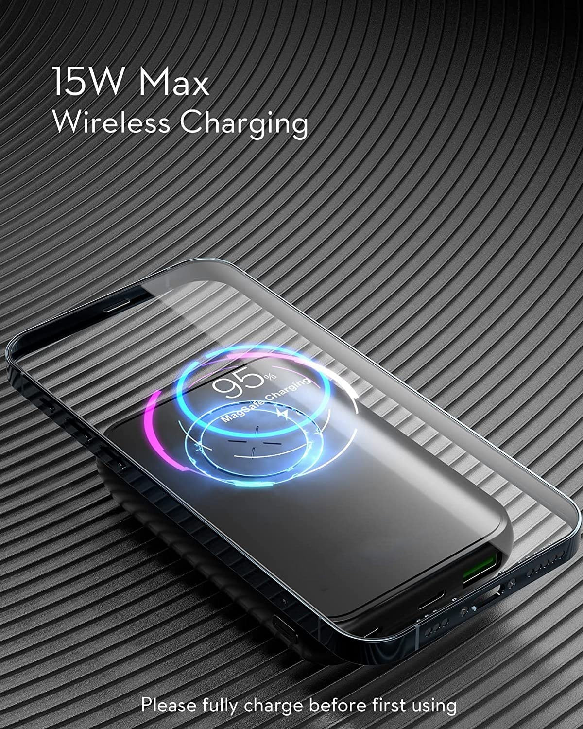 Vaku Luxos® MAGPRO 15W Wireless 10000mAh Power Bank Fast Charging - Black(8905129024772) - Image 5