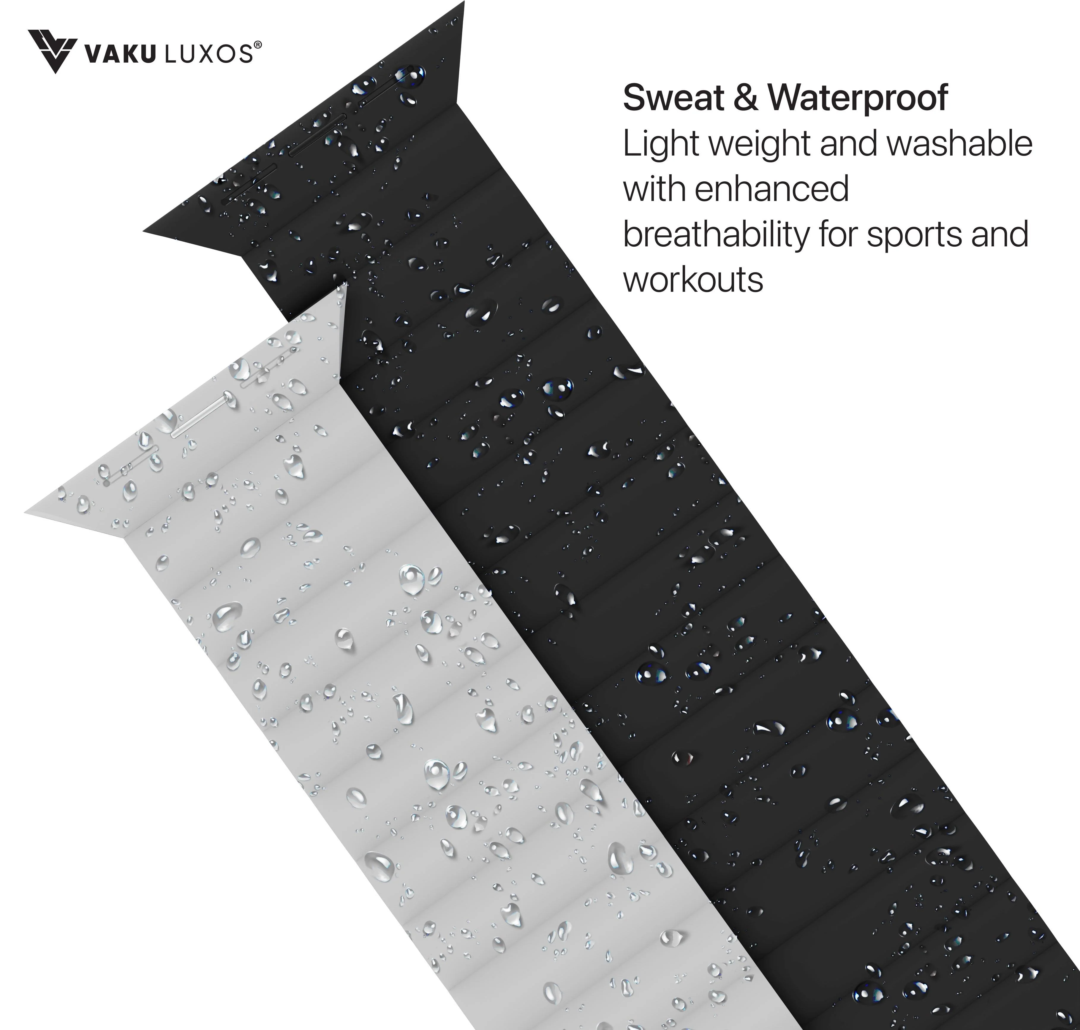 Vaku Luxos® STARK MAGNETIC Self-Adjusting Fit Silicon Watch Straps for 41mm (38|40mm) - Black(8905129016159) - Image 2